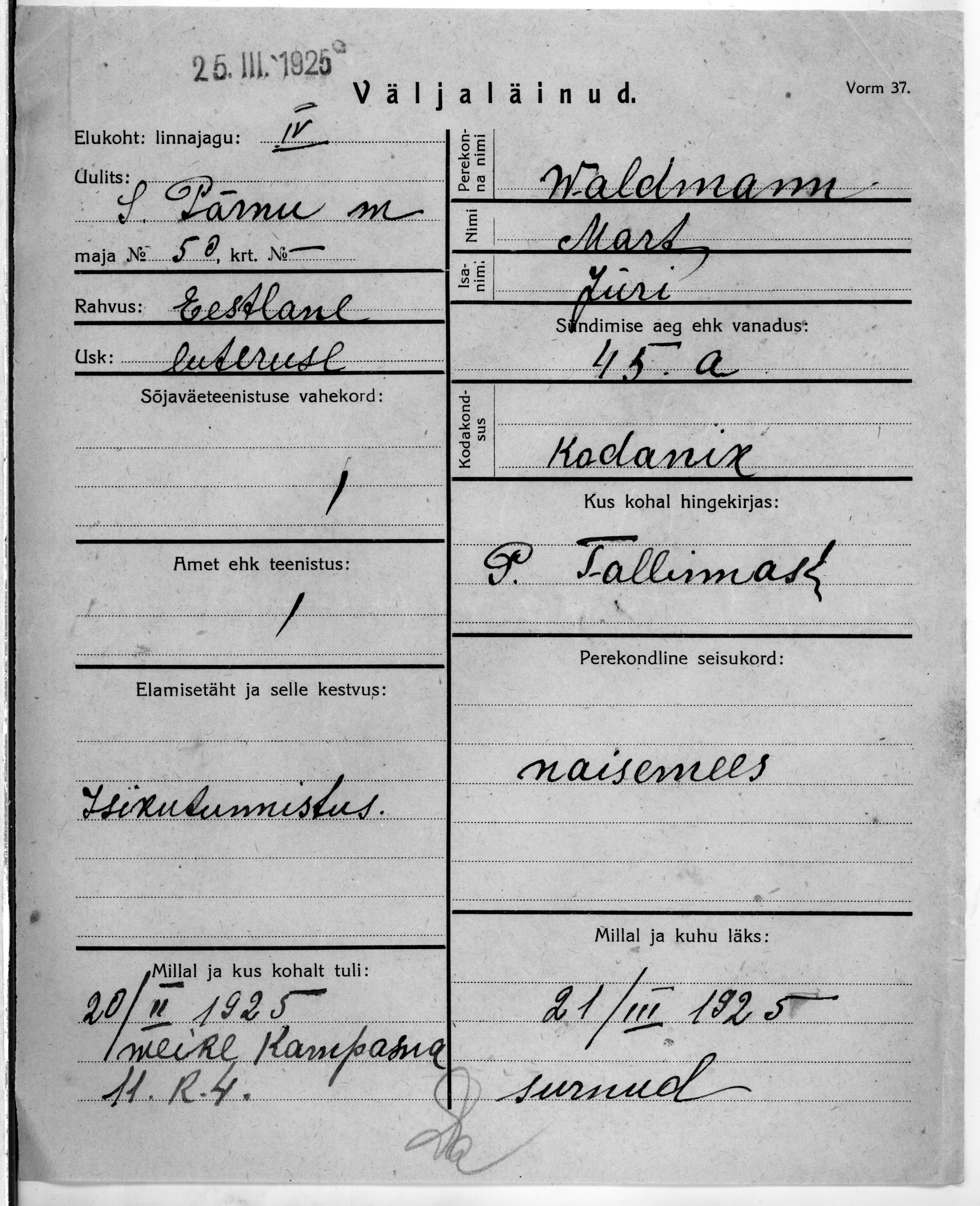 Waldmann, Mart, Jüri