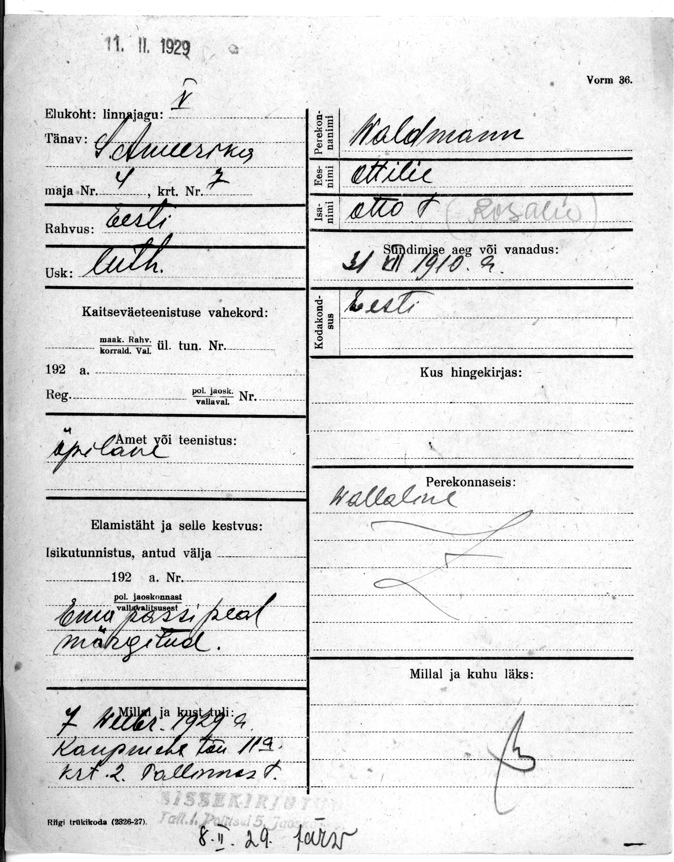 Waldmann, Ottilie, Otto