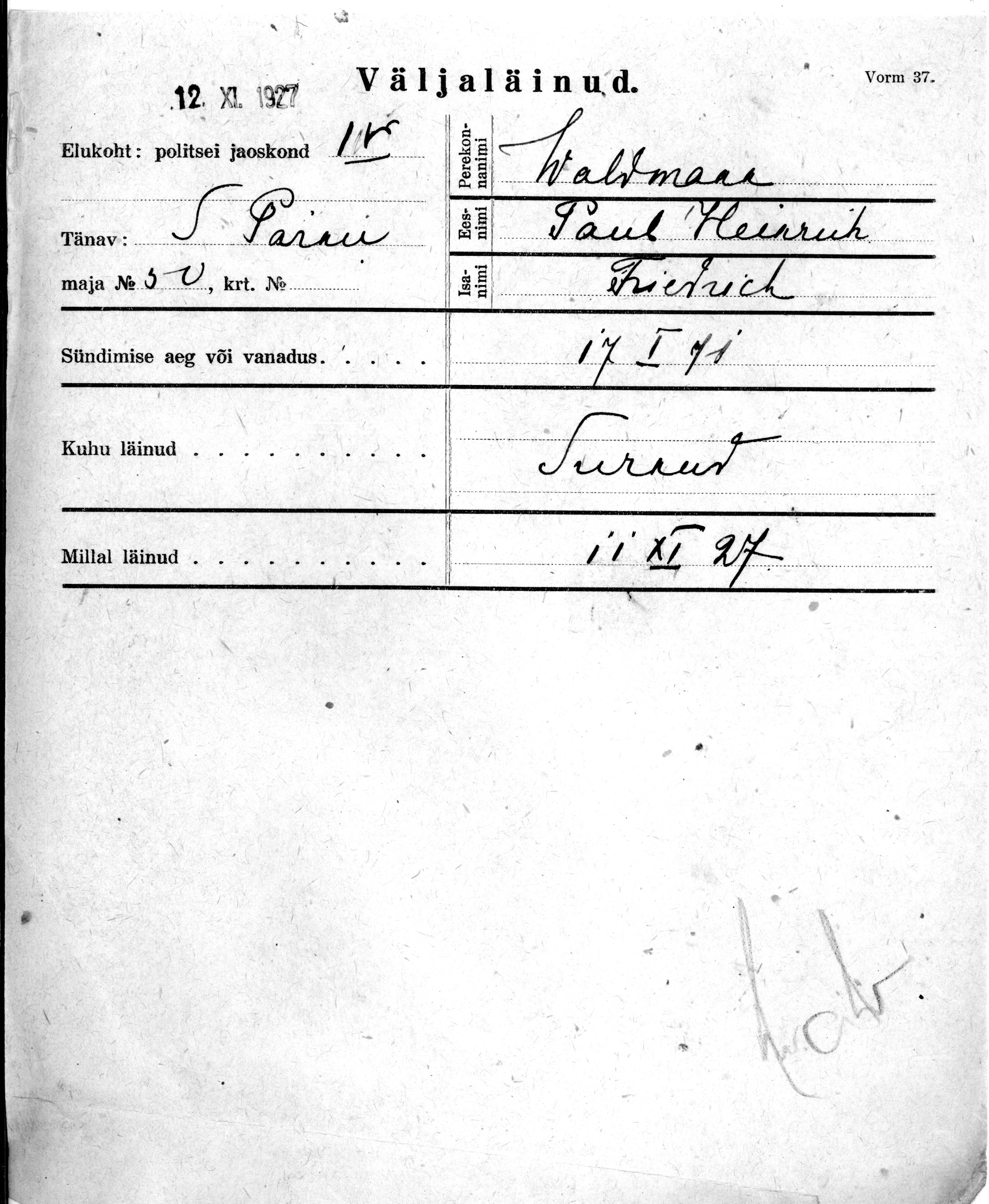 Waldmann, Paul heinrich, Friedrich