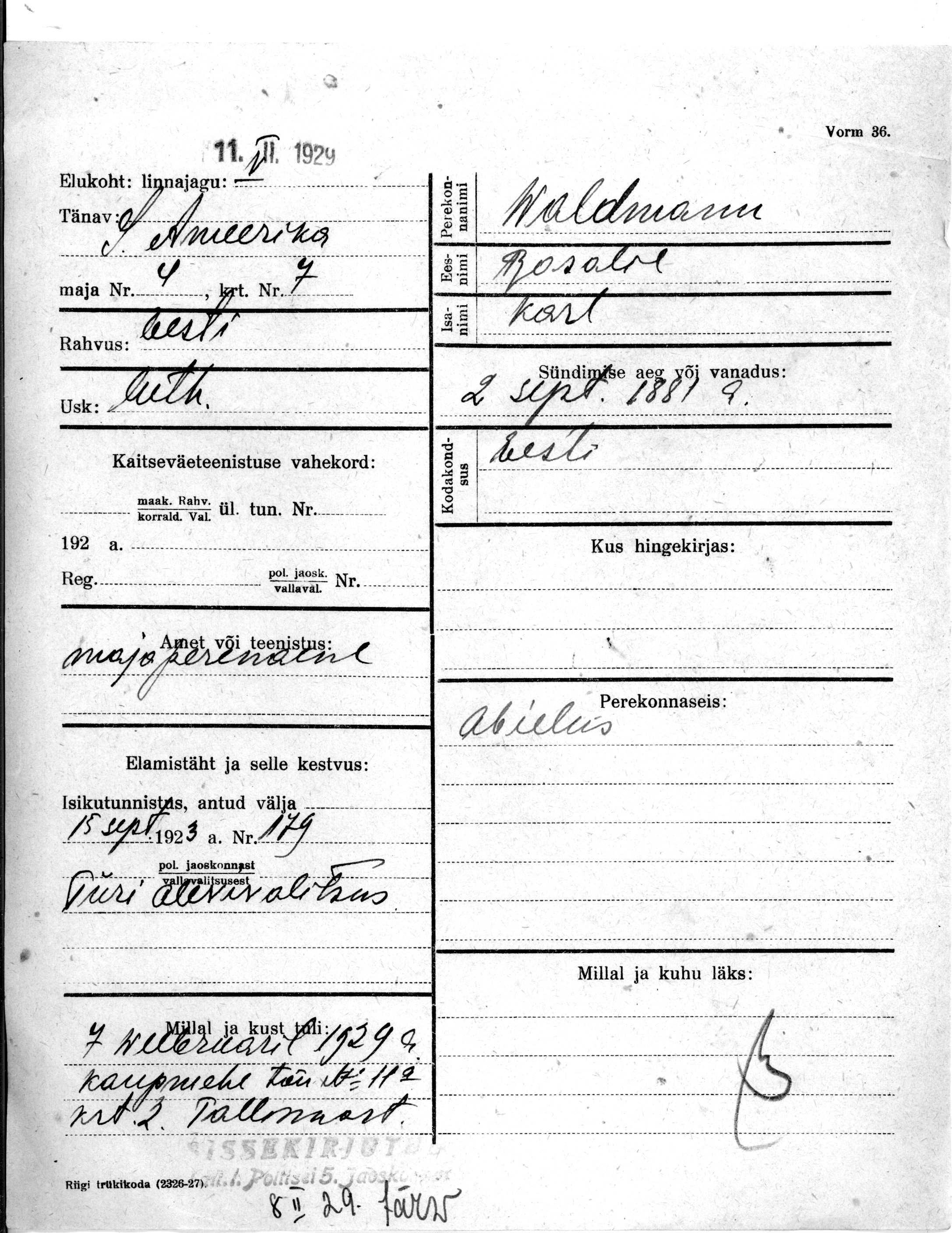 Waldmann, Rosalie, Karl