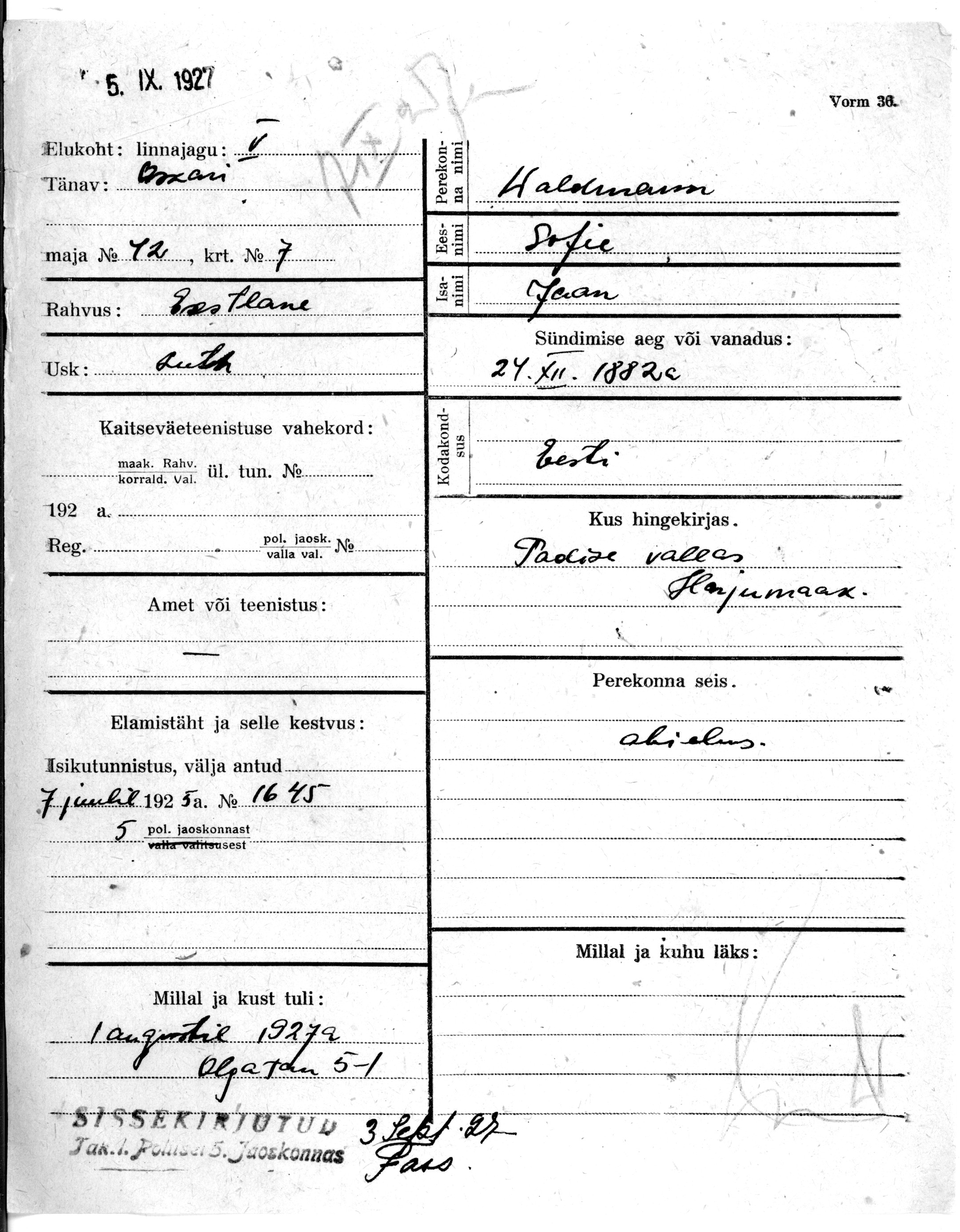 Waldmann, Sofie, Jaan