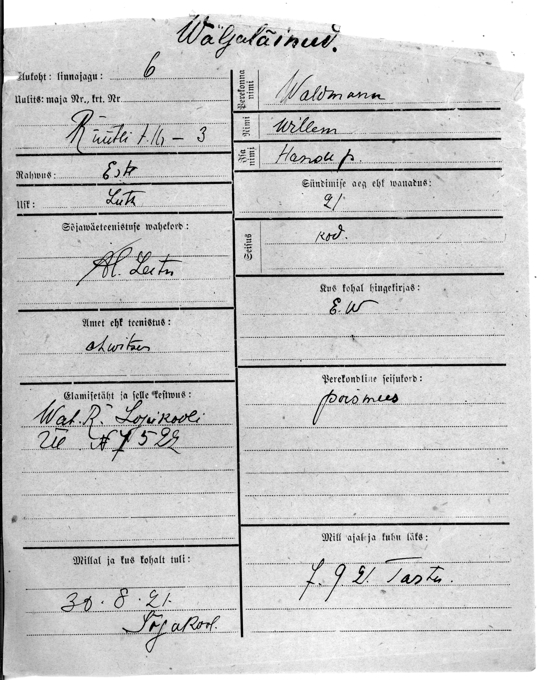 Waldmann, Willem, Hans