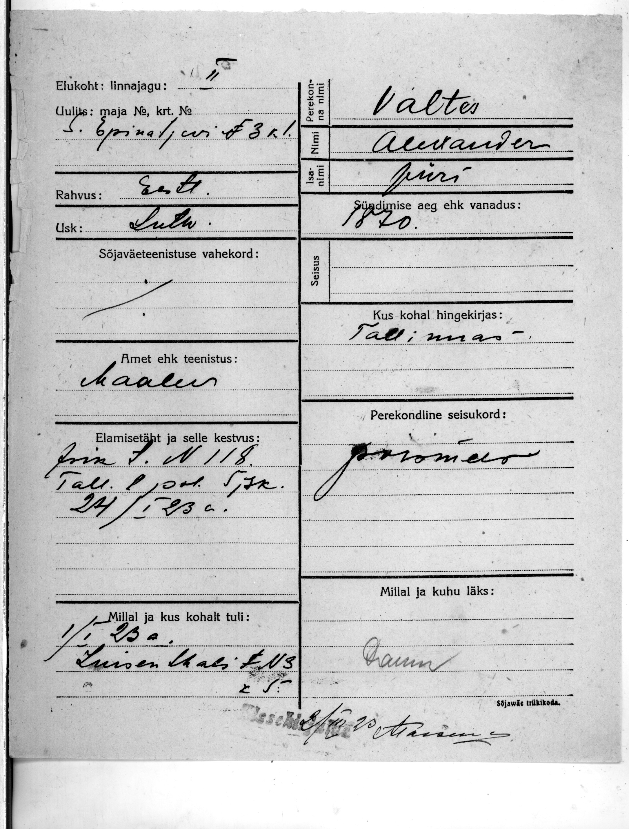 Valter, Aleksander, Jüri