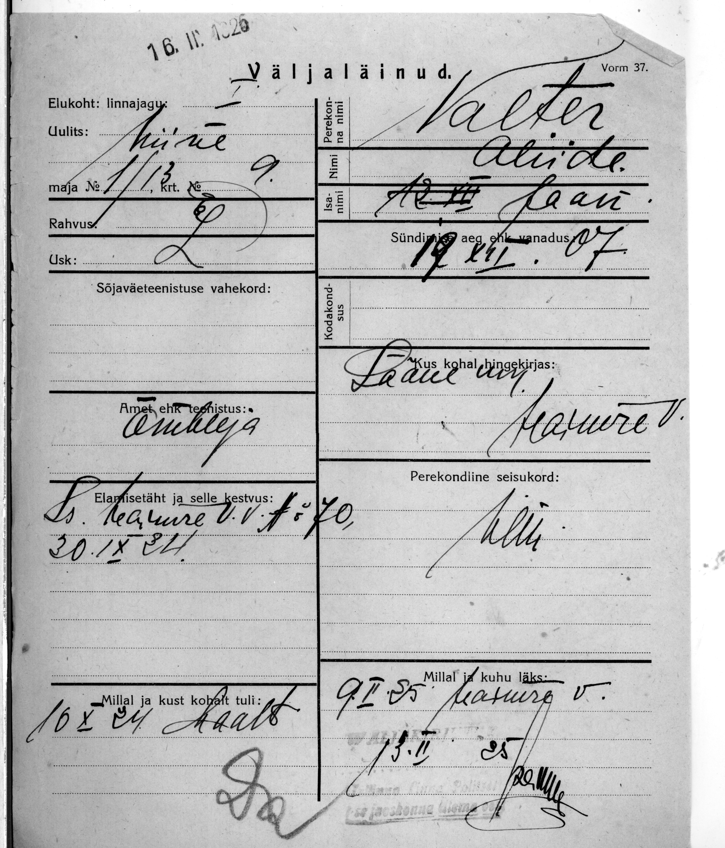 Valter, Aliide, Jaan