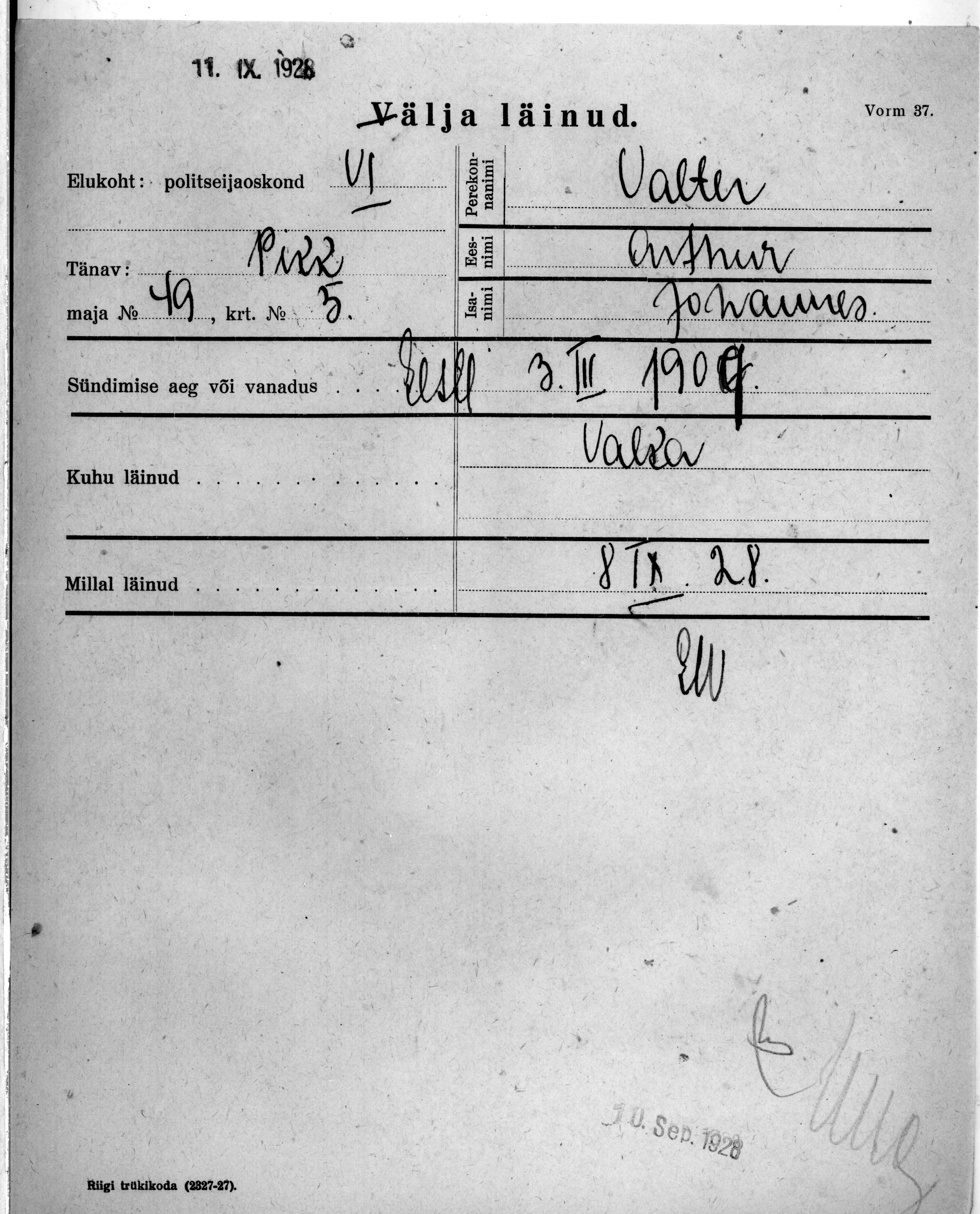 Valter, Arthur, Johannes