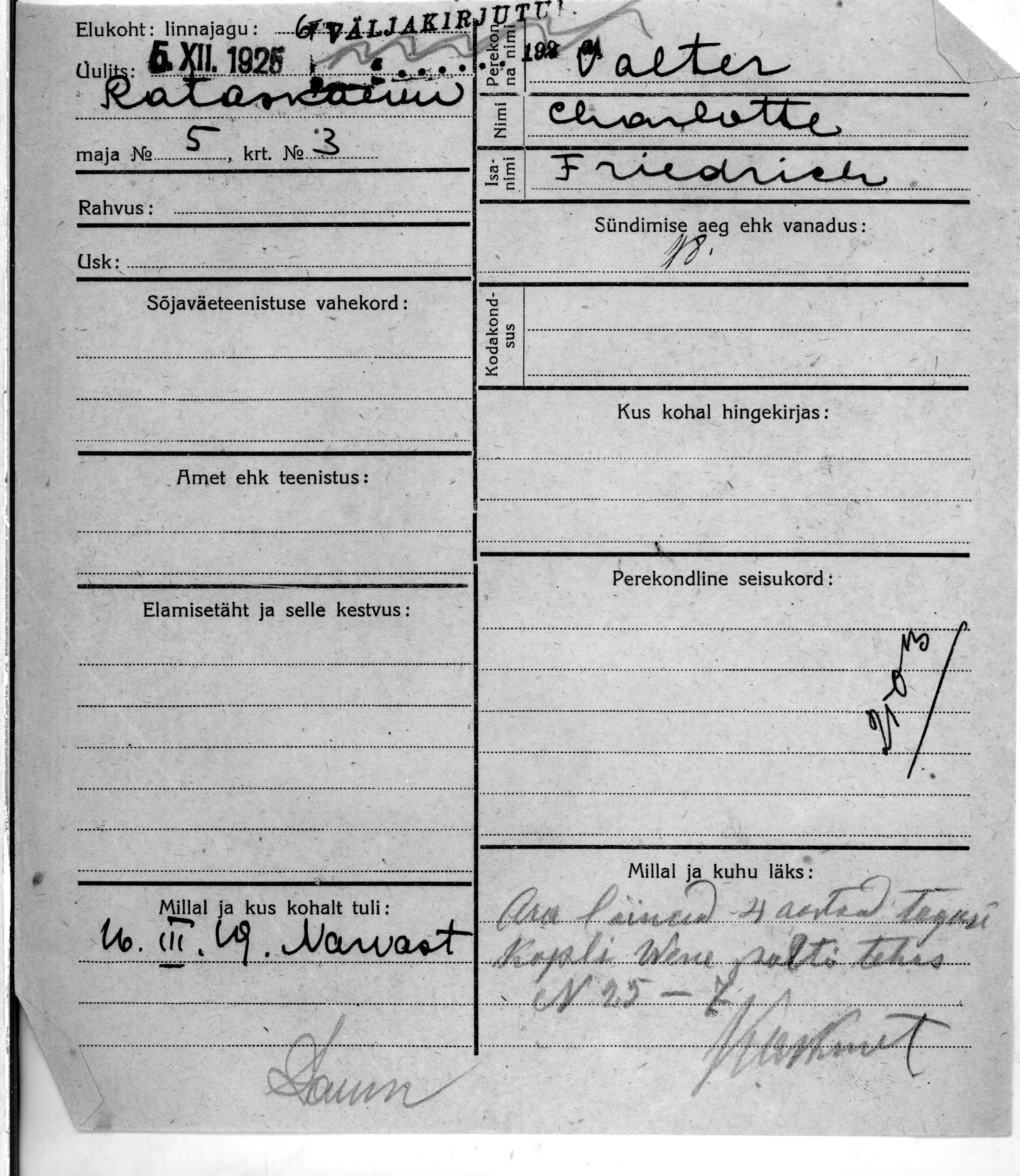 Valter, Charlotte, Friedrich