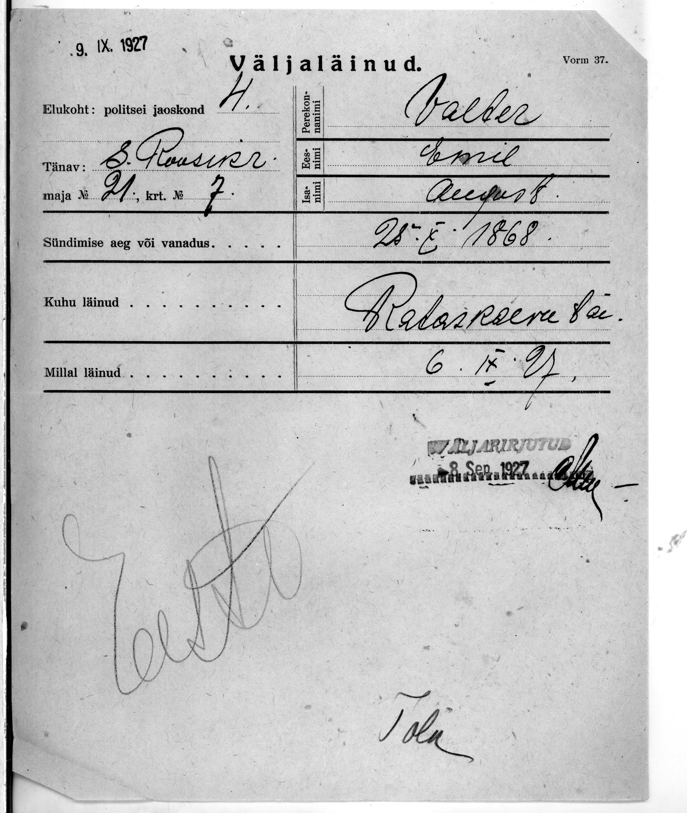 Valter, Emil, August