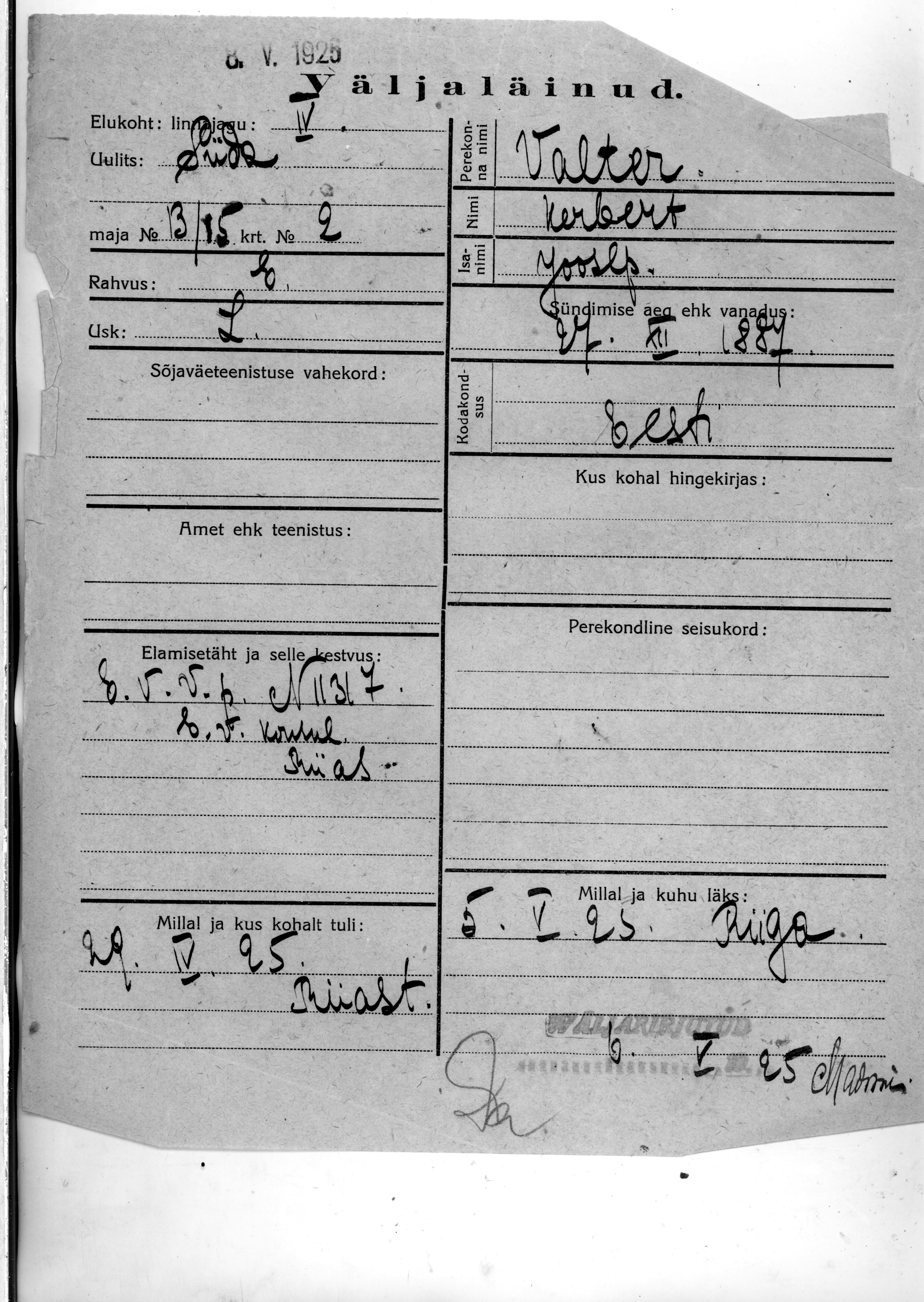 Valter, Herbert, Joosep