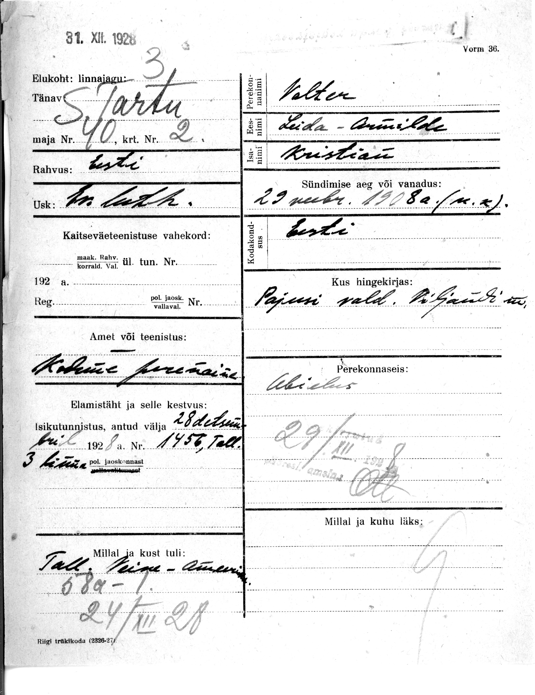 Valter, Leida-Armilde, Kristjan