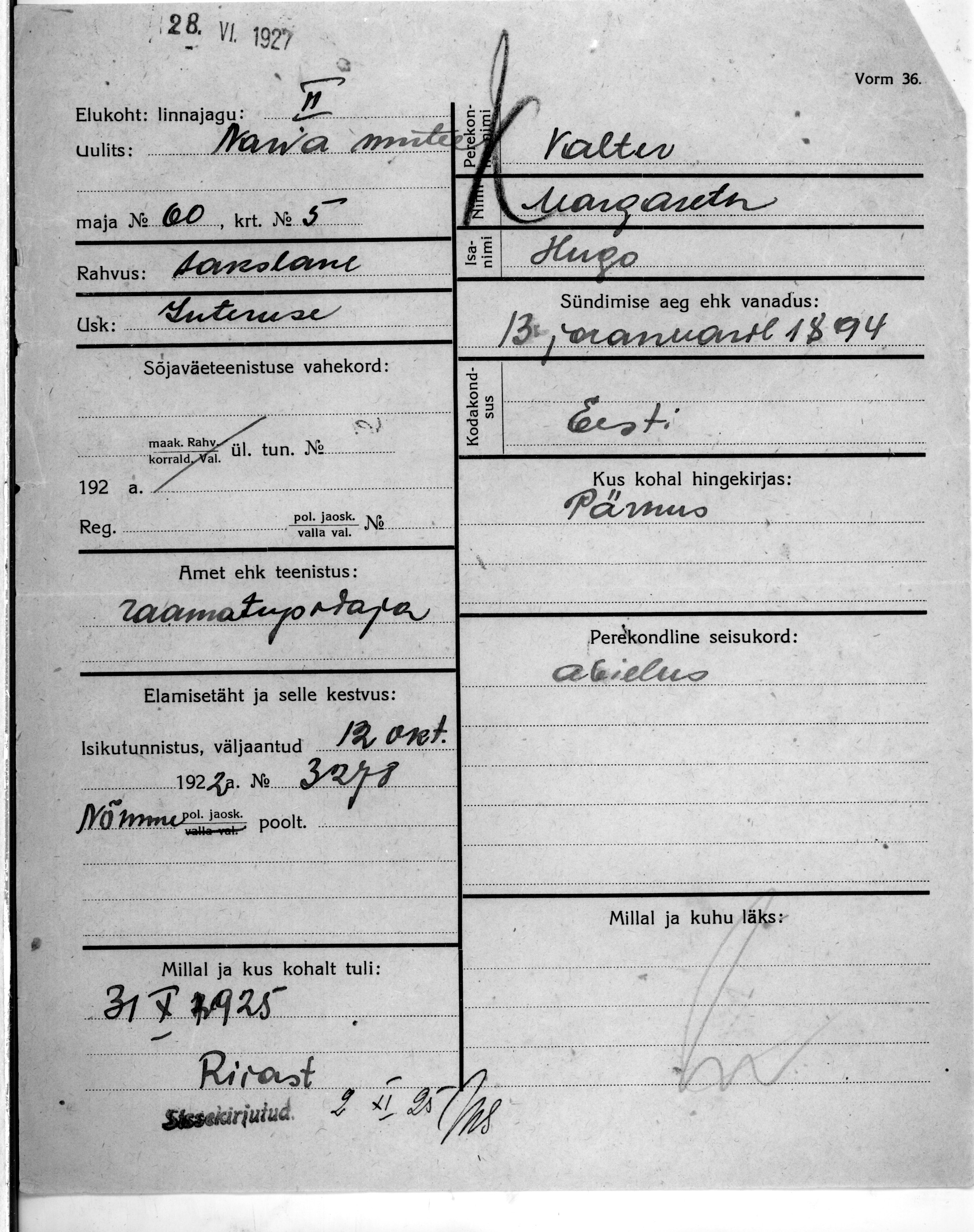 Valter, Margareta, Hugo