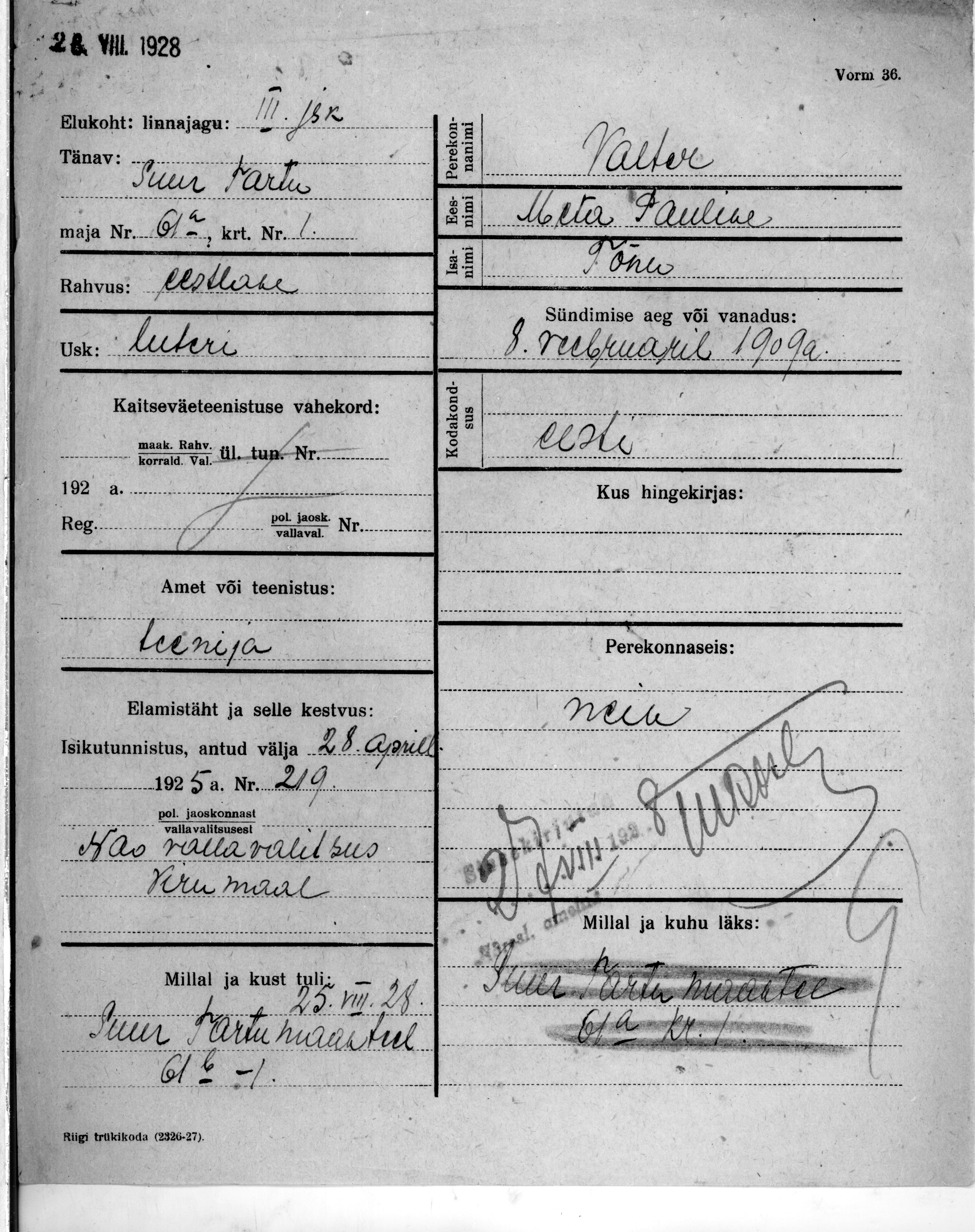 Valter, Meta-Pauline, Tõnu