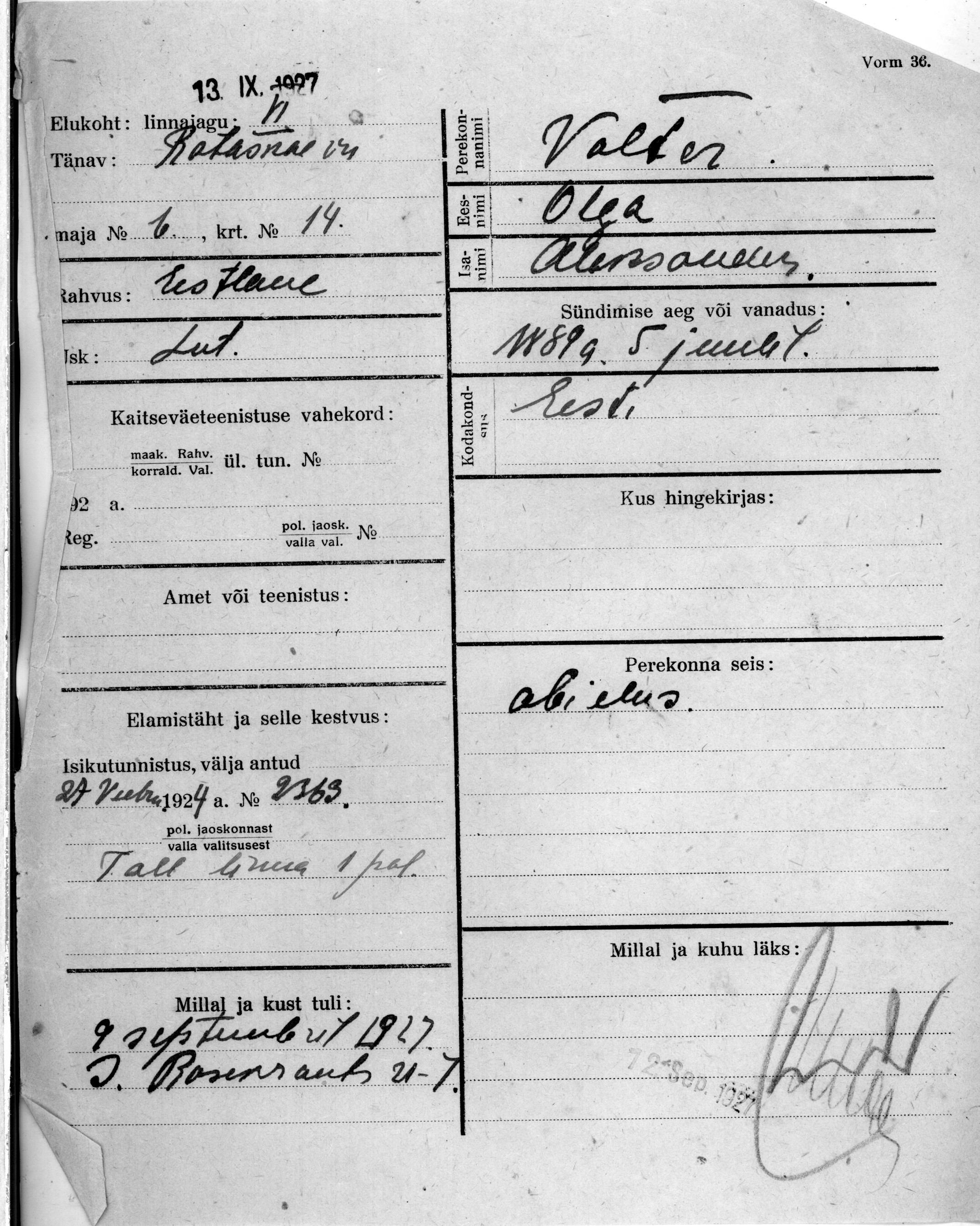 Valter, Olga, Aleksander