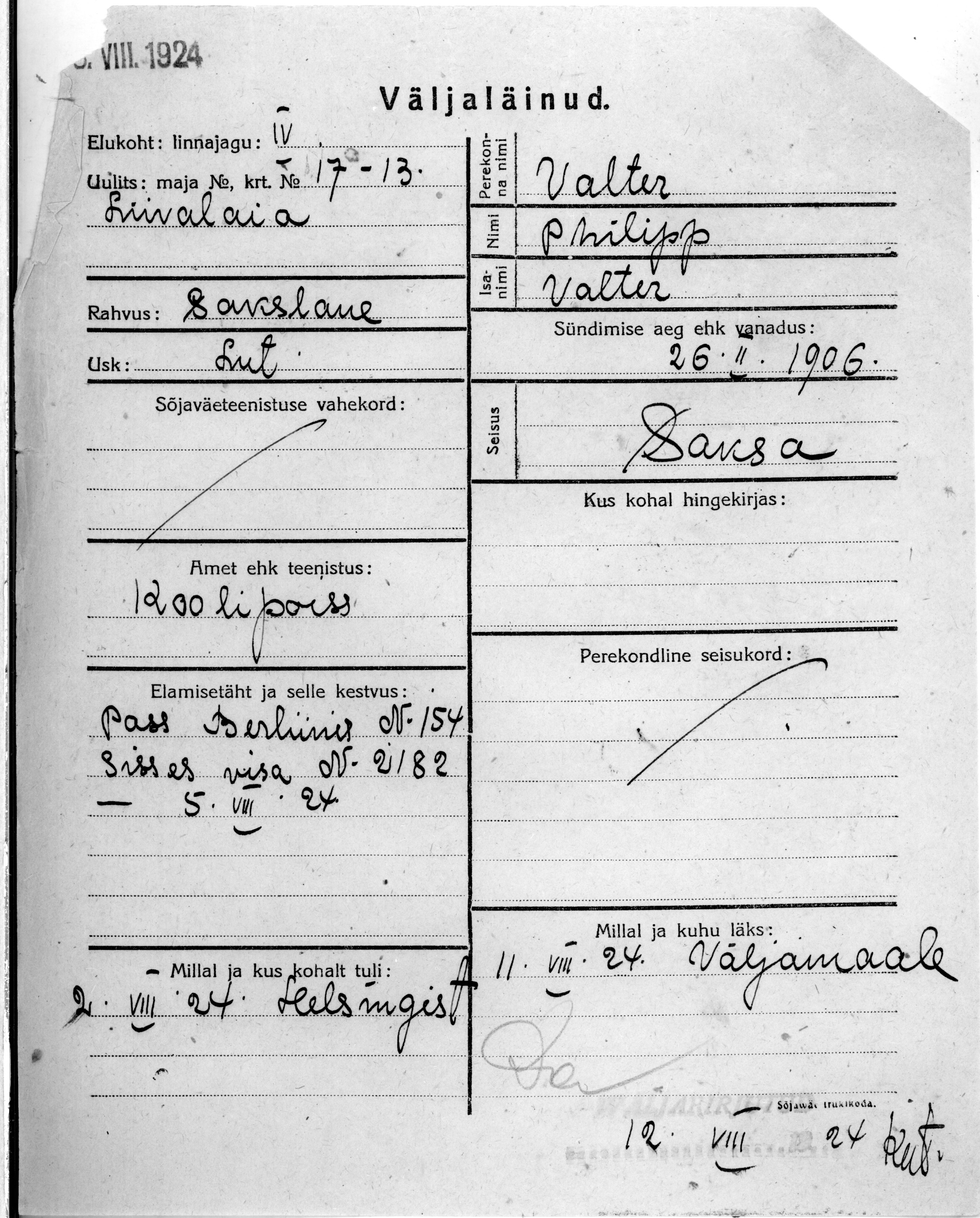 Valter, Philipp, Valter