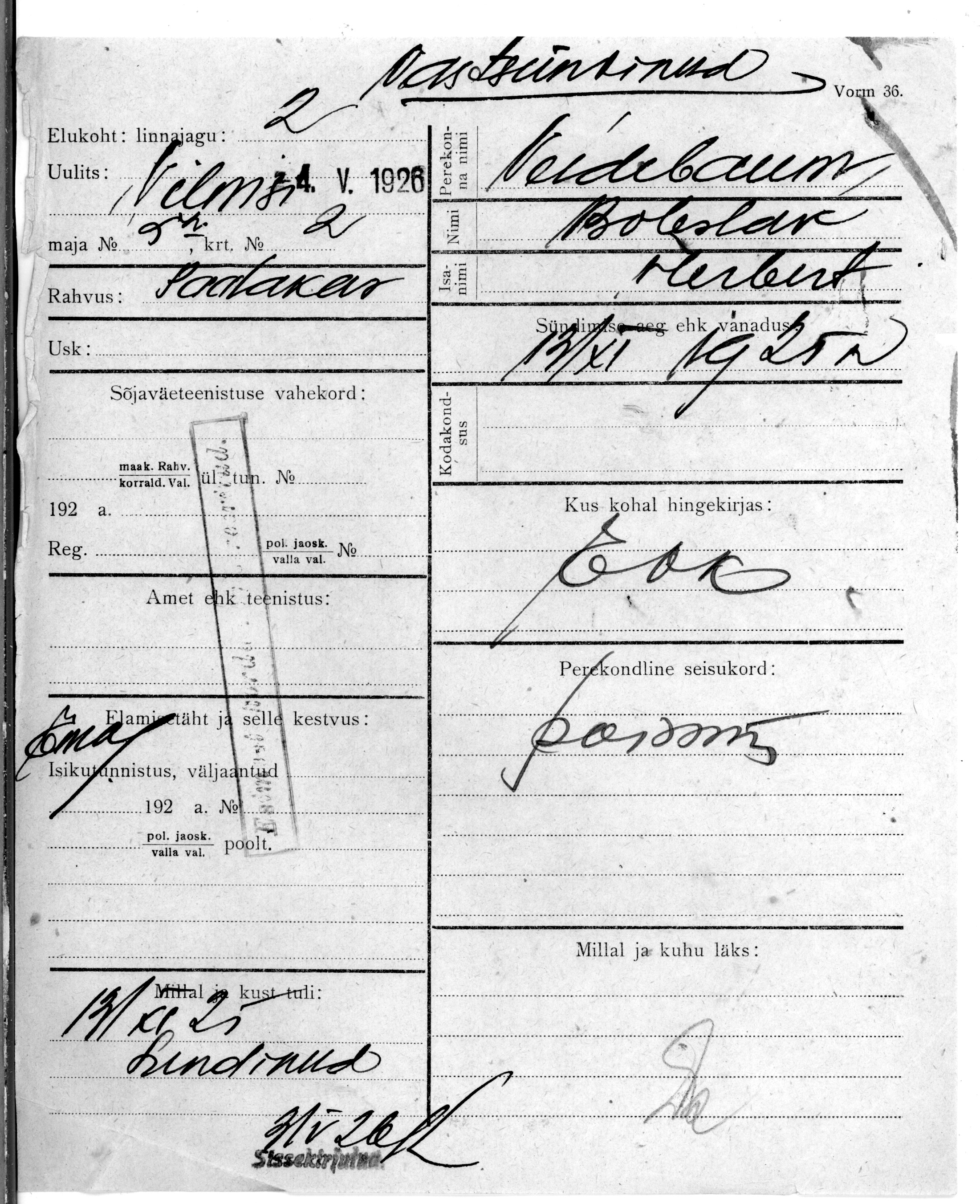 Veidebaum, Boleslav, Herbert