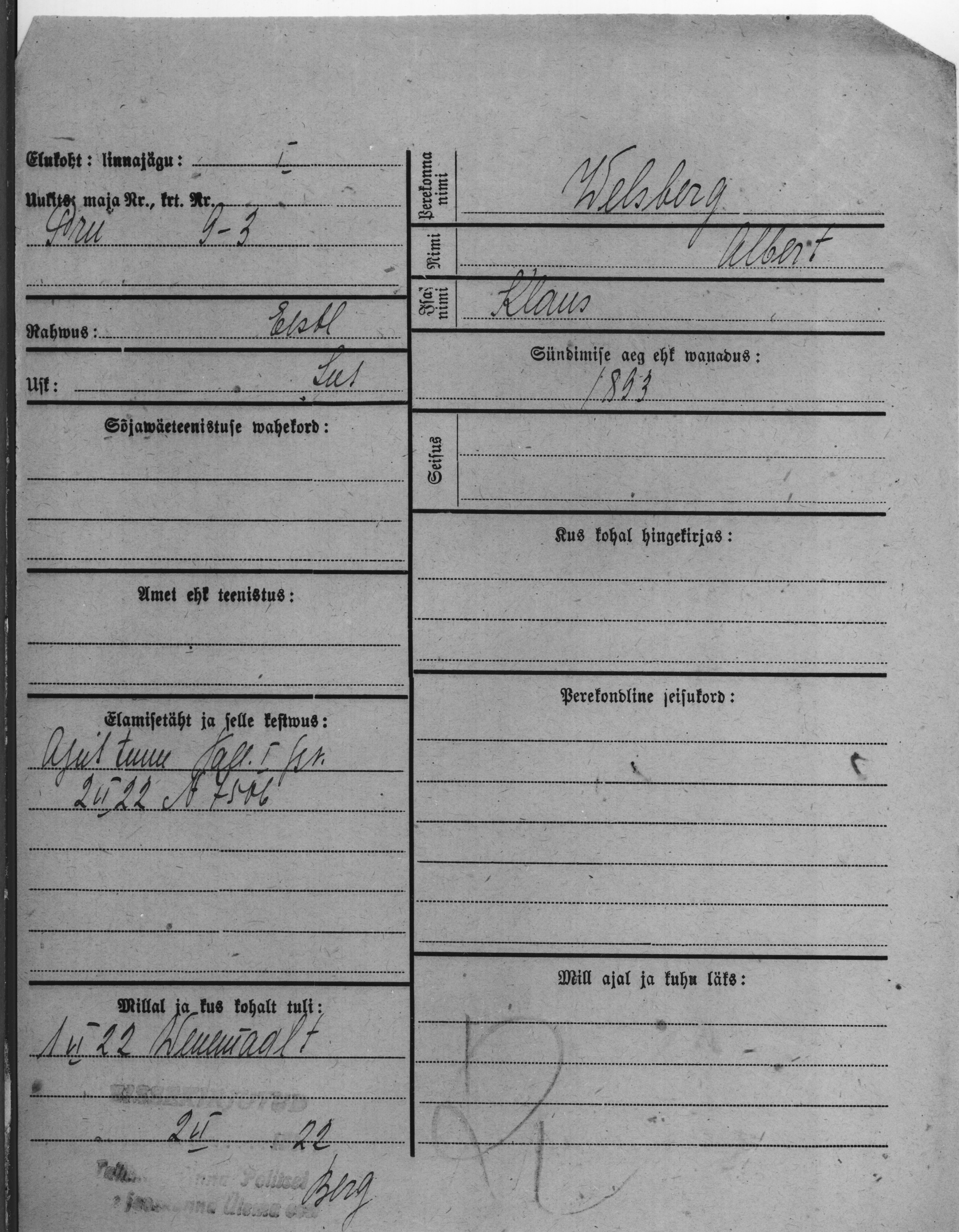 Welsberg, Albert, Klaus