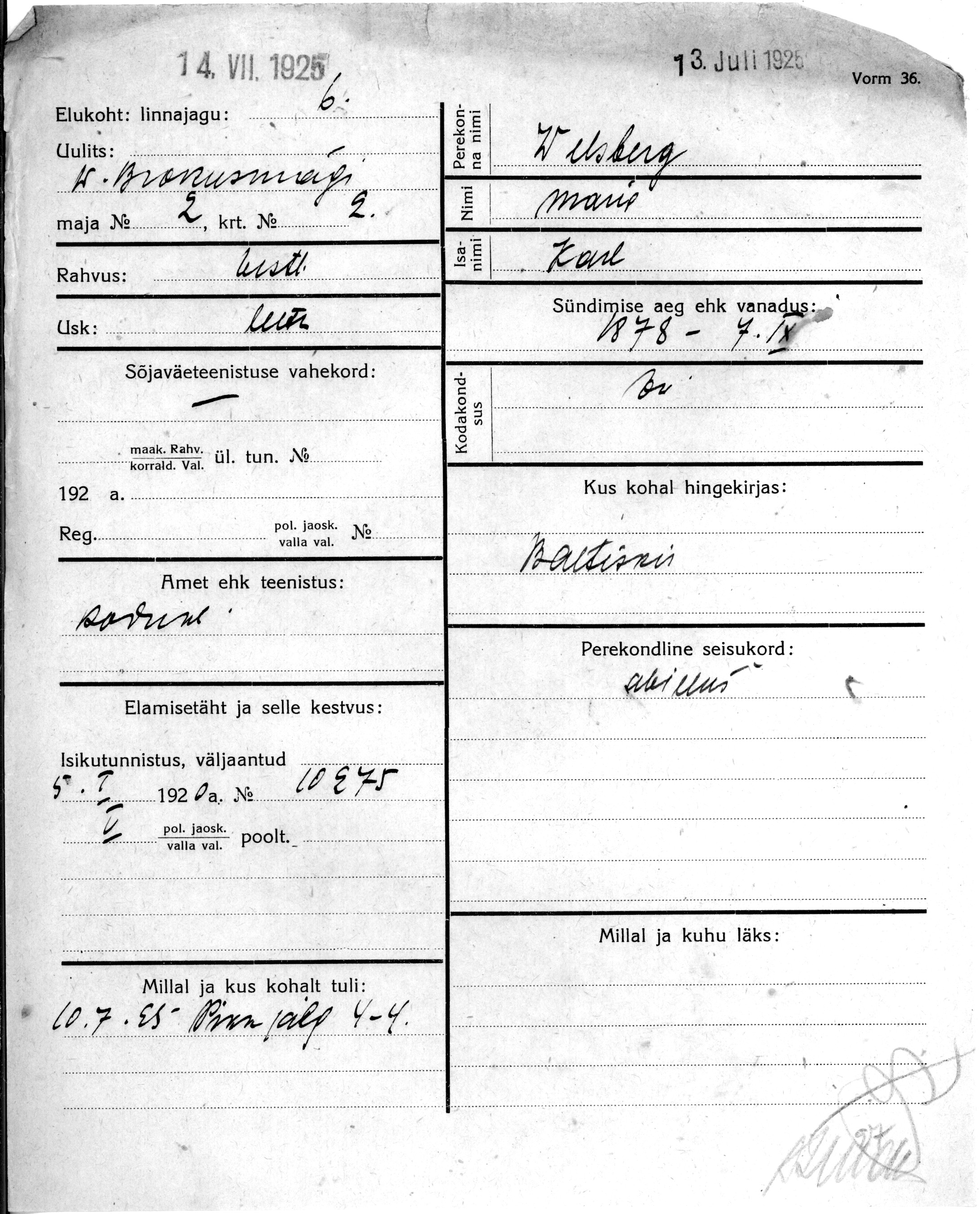 Welsberg, Marie, Karl