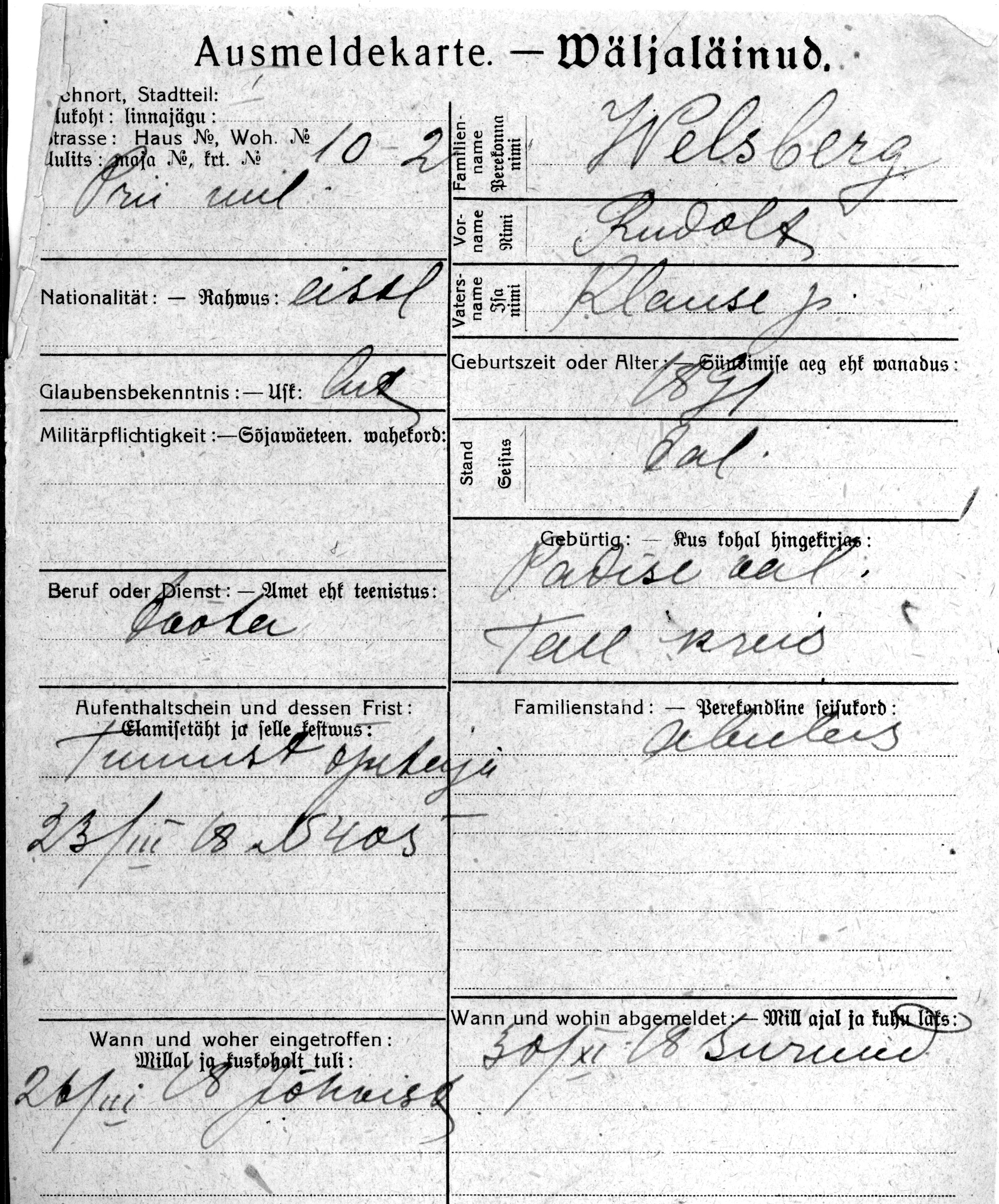 Welsberg, Rudolf, Klaus