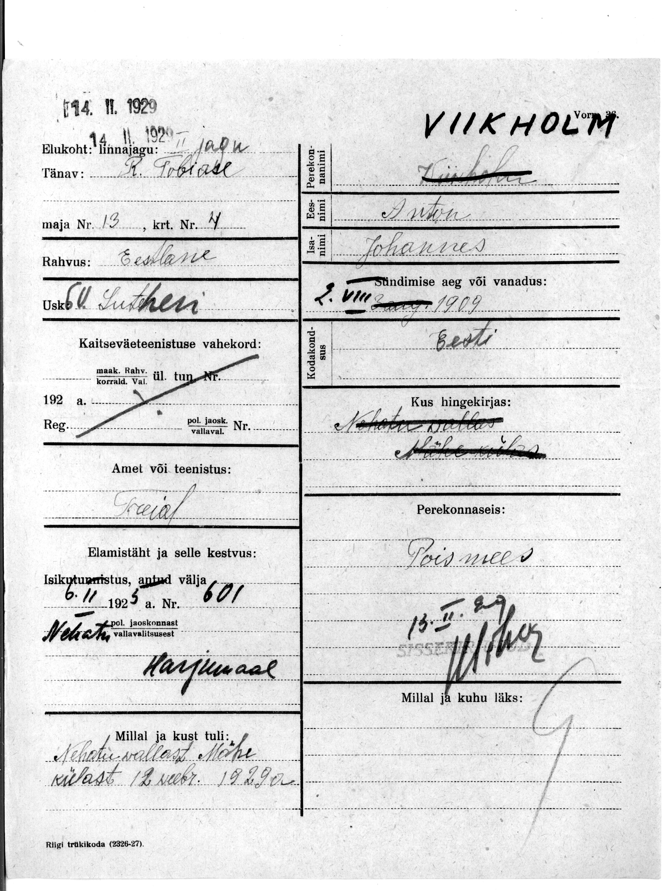 Viikholm, Anton, Johannes