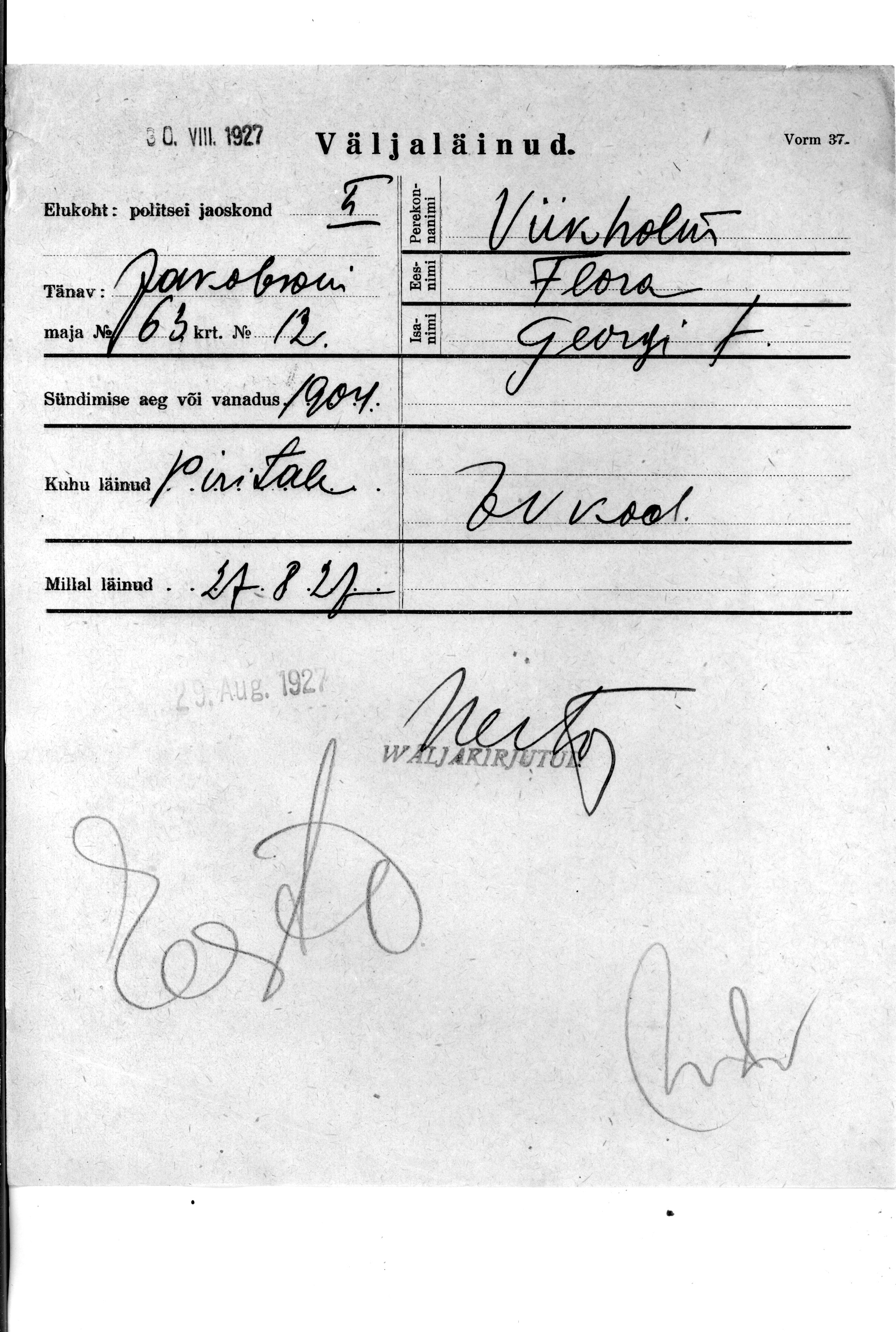 Viikholm, Flora, Georg