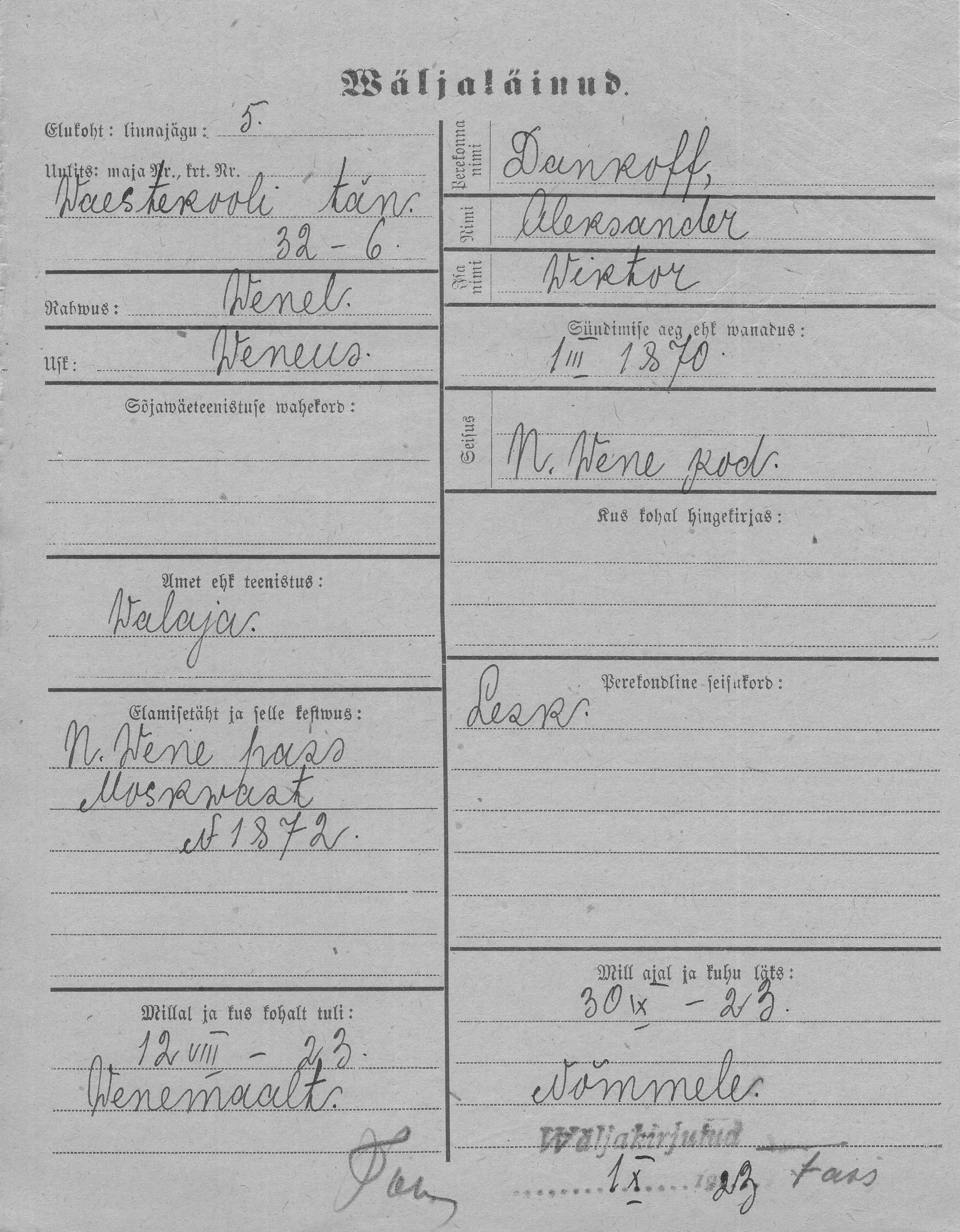 Dankoff, Aleksnader, Wiktor