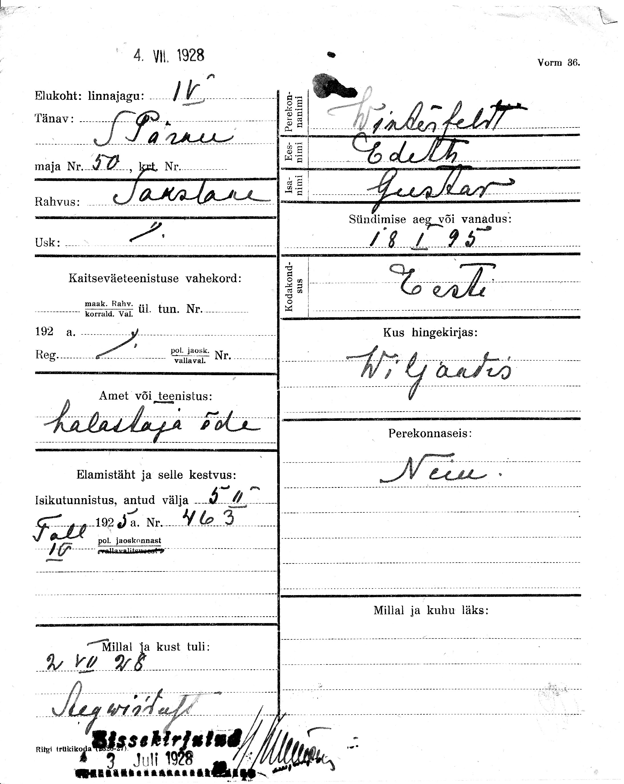 Winterfeldt, Edeth, Gustav