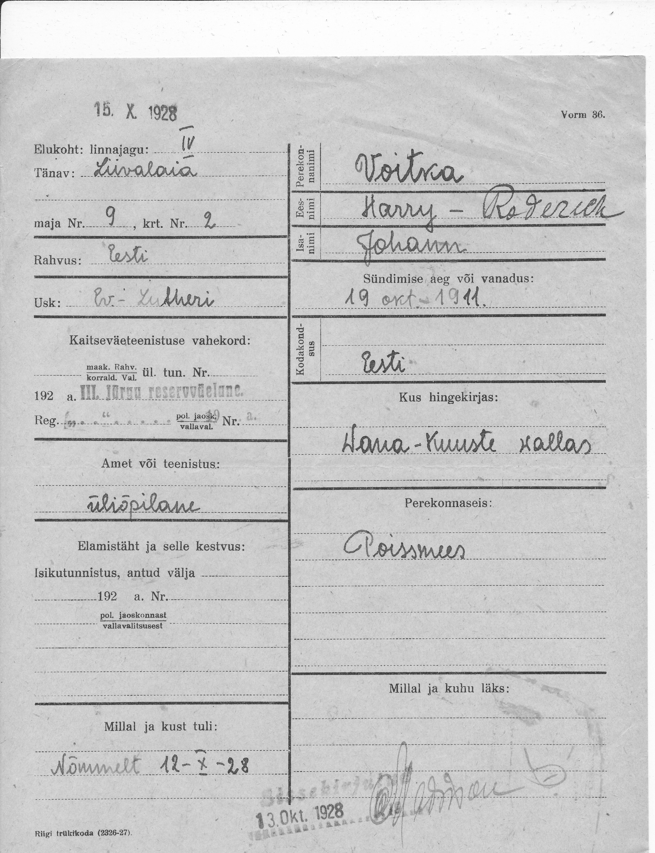 Voitka, Harry-Roderich, Johann