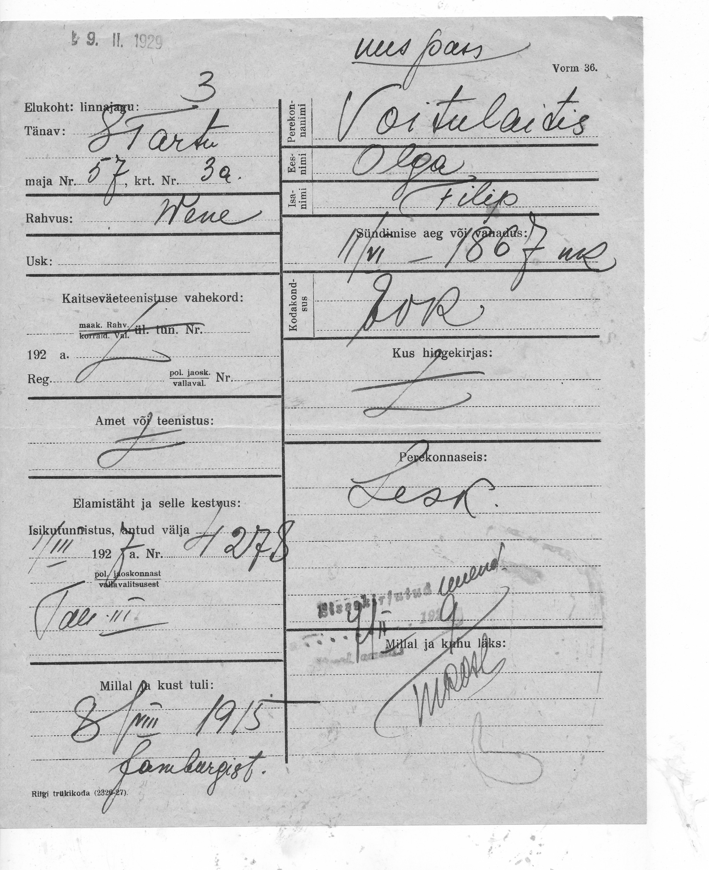 Voitulaitis, Olga, Filip