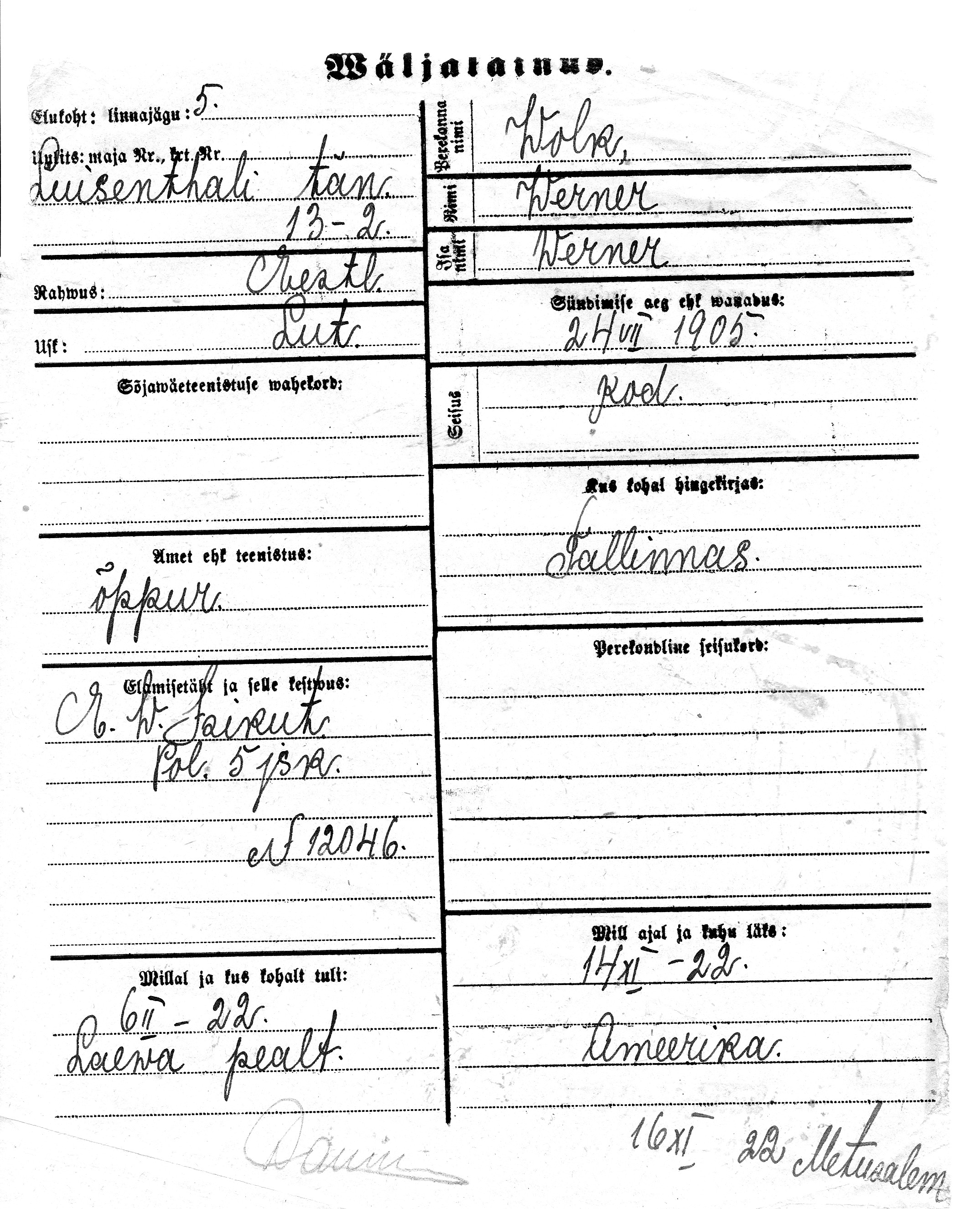 Wolk, Werner, Werner