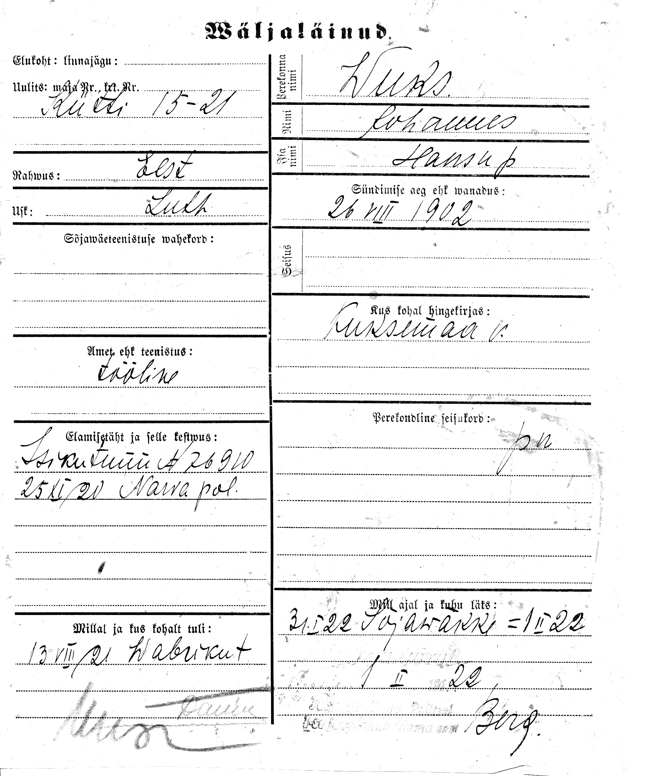 Wuks, Johannes, Hans