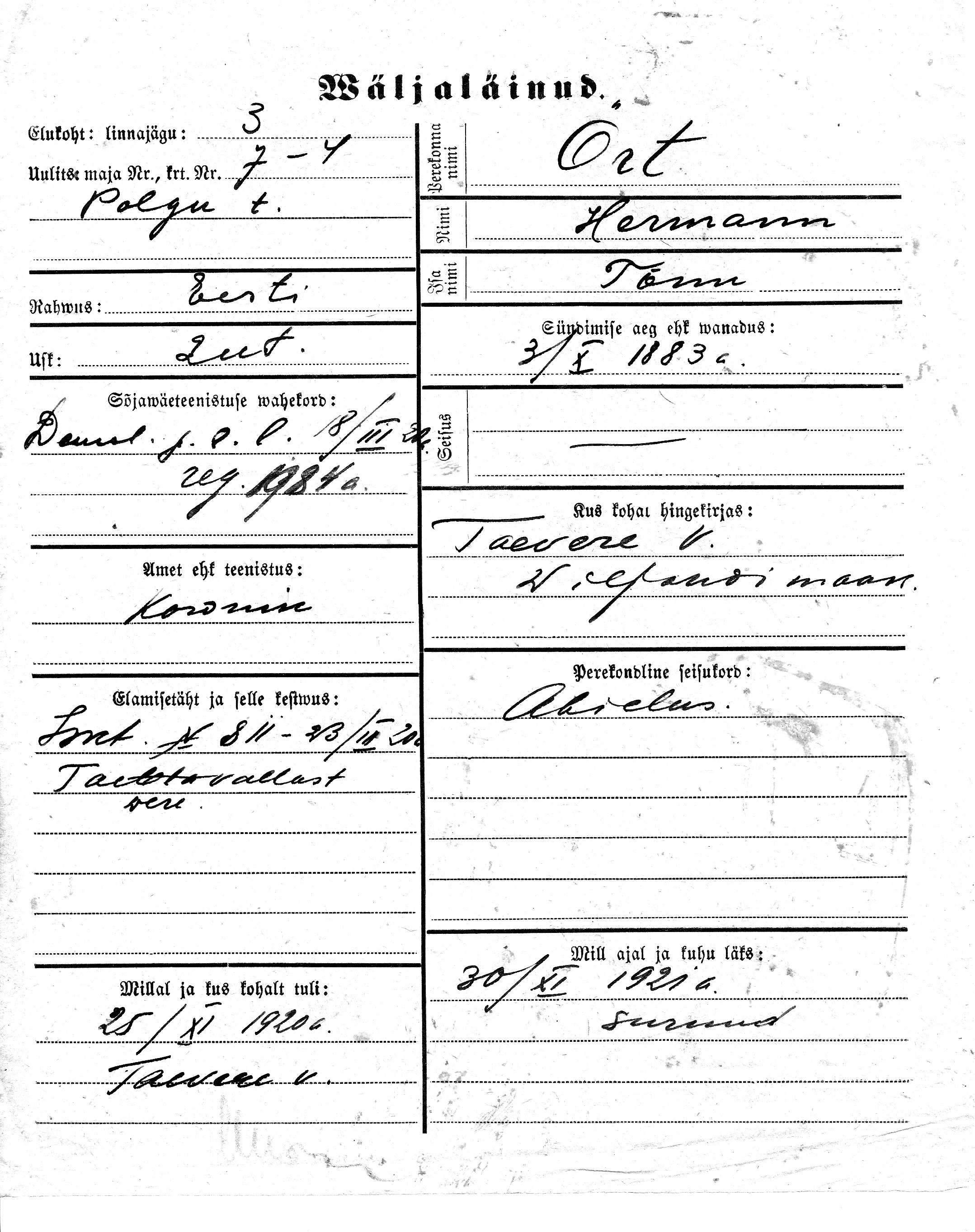 Ört, Hermann, Tõnu