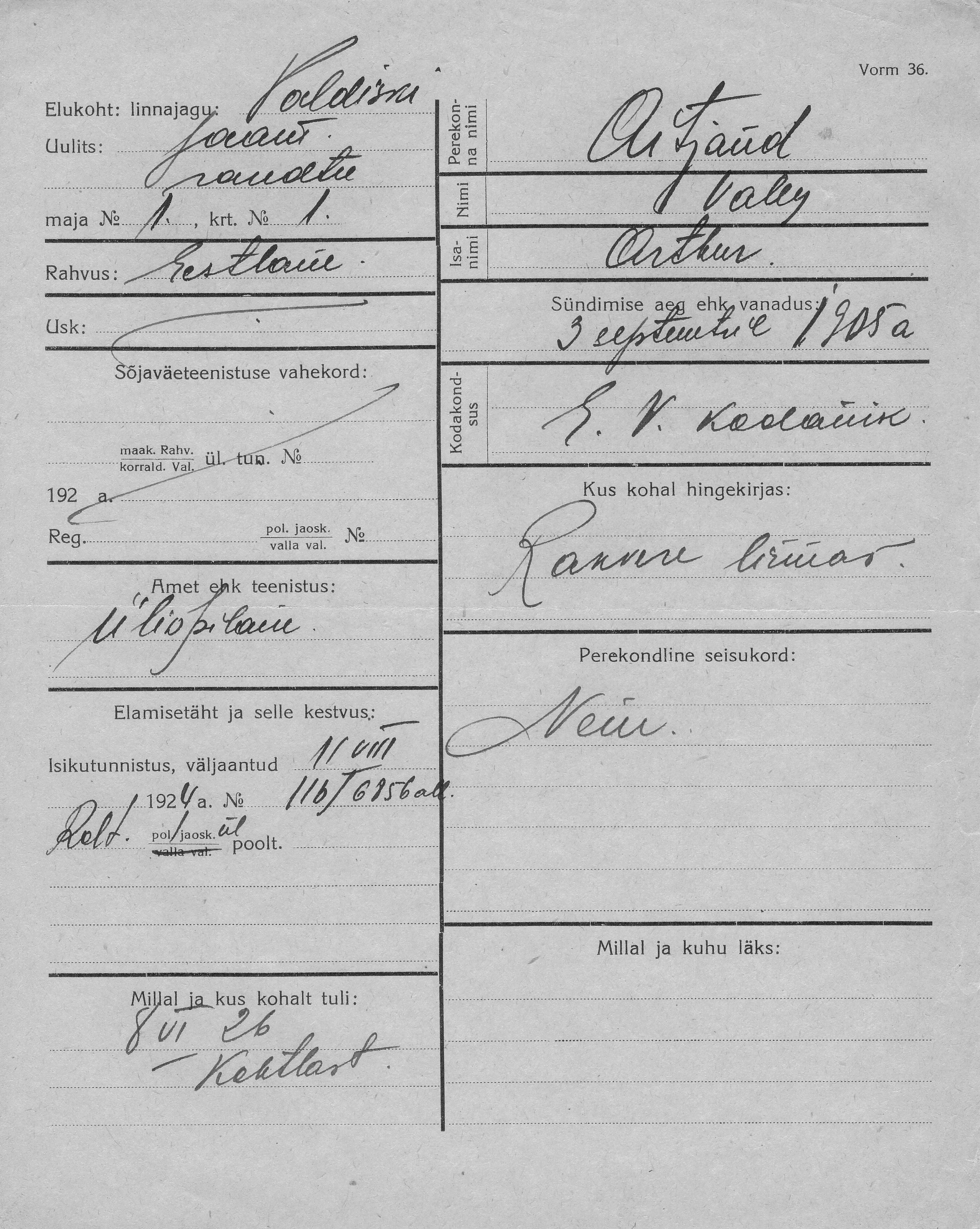 Aitjand, Vally, Arthur