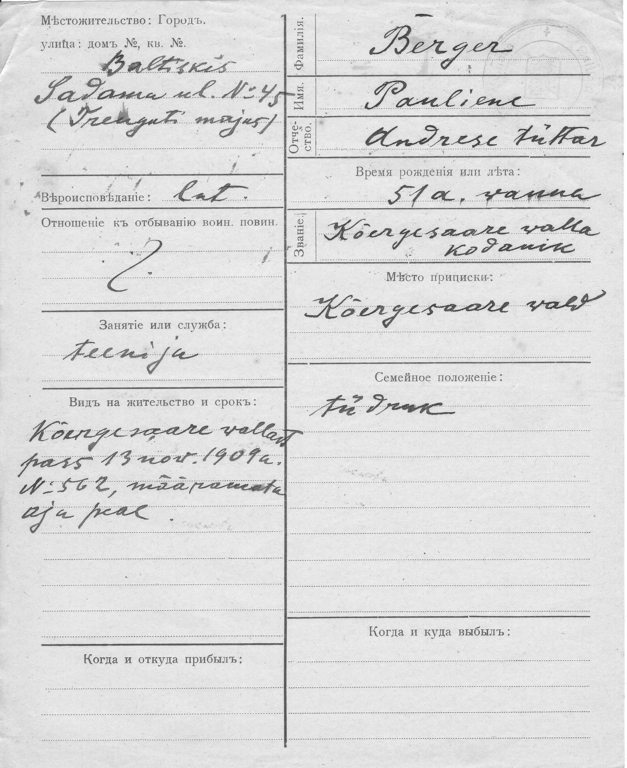 Berger, Pauliene, Andres