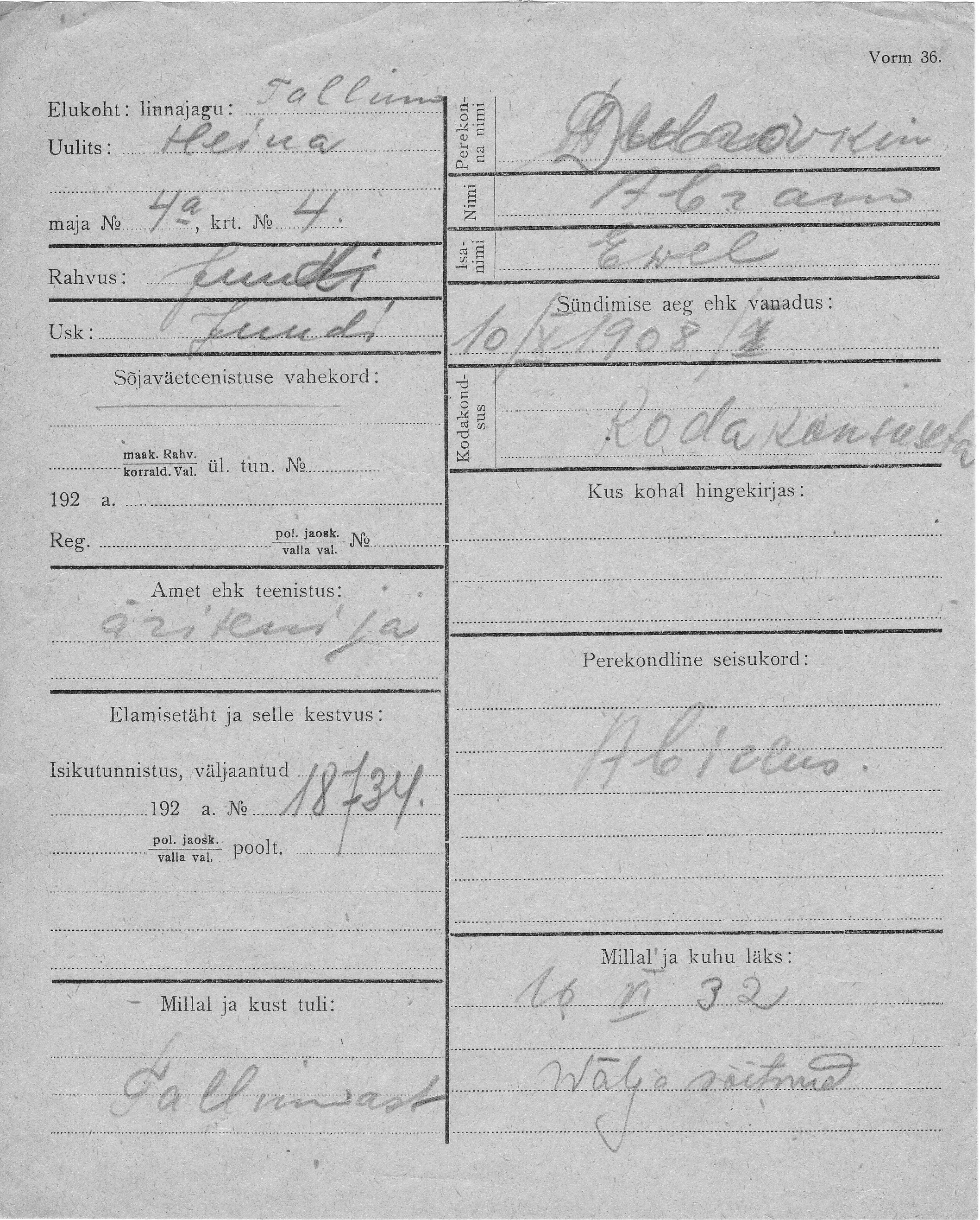 Dubrovkin, Abram, Ewel