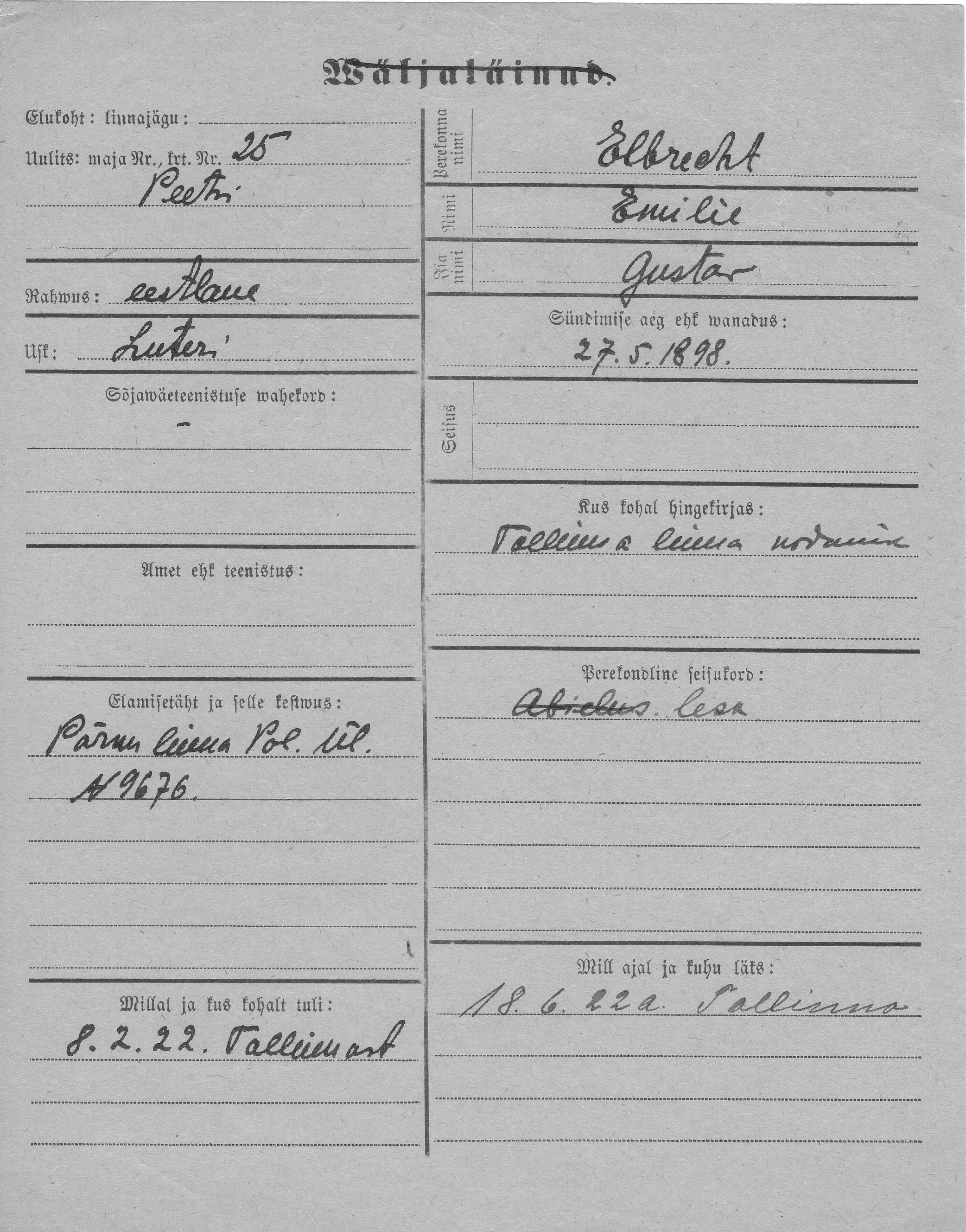 Elbrecht, Emilie, Gustav