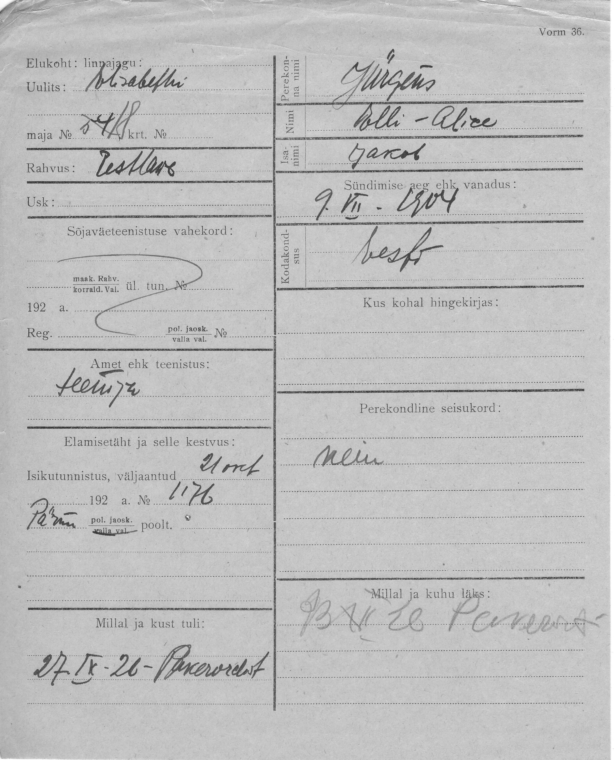 Jürgens, Elli-Alice, Jakob