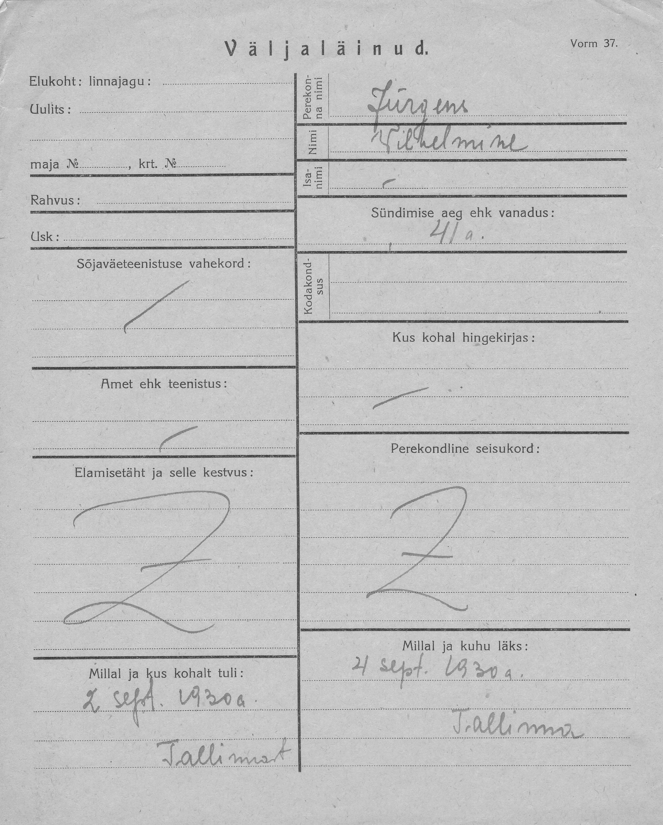 Jürgens, Wilhelmine