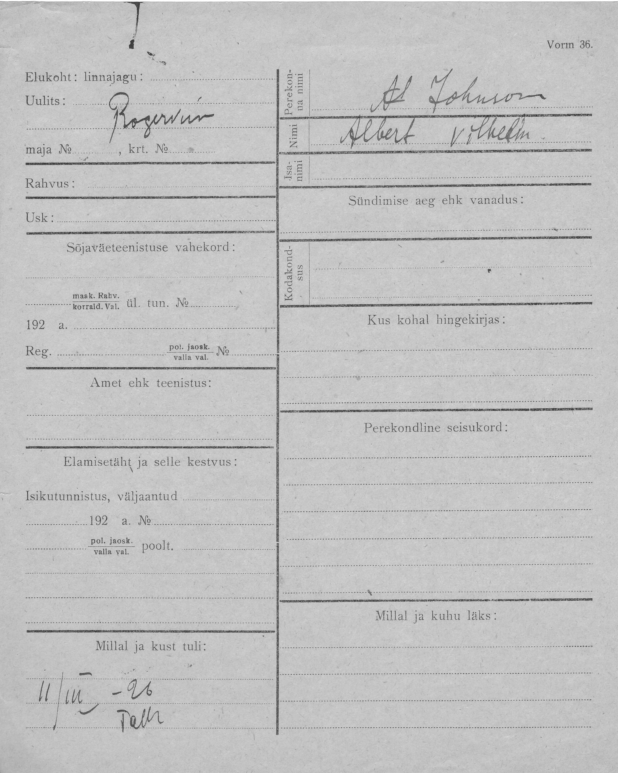 Johanson, Albert vilhelm