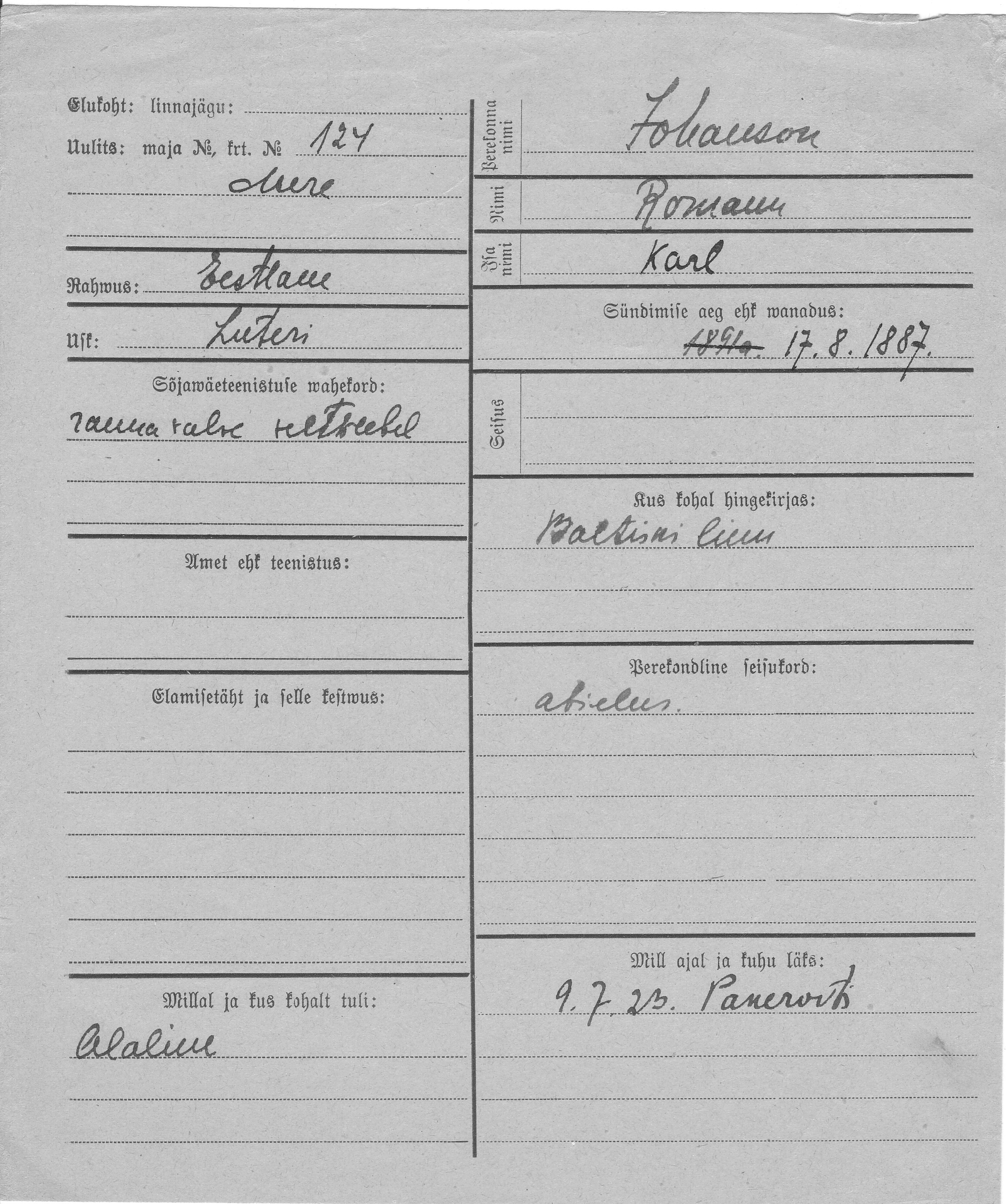 Johanson, Romann, Karl