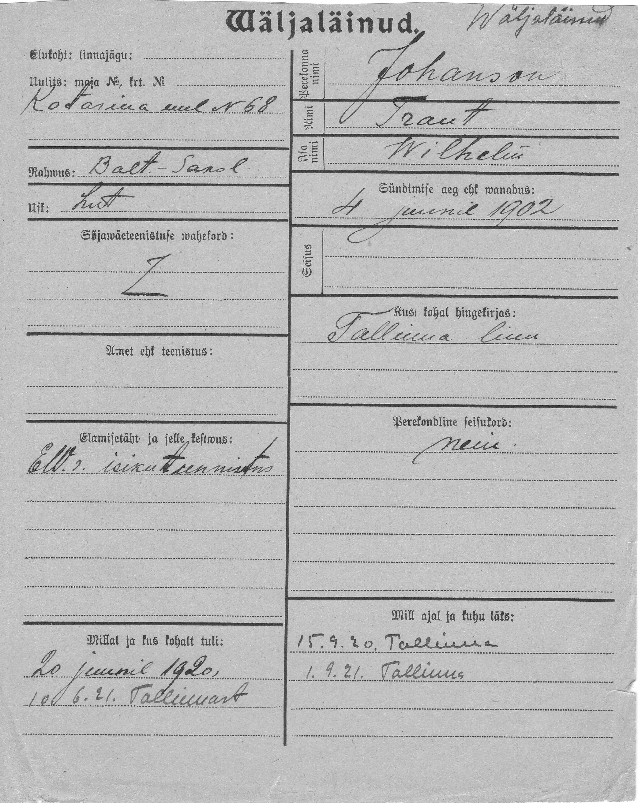 Johanson, Traut, Wilhelm