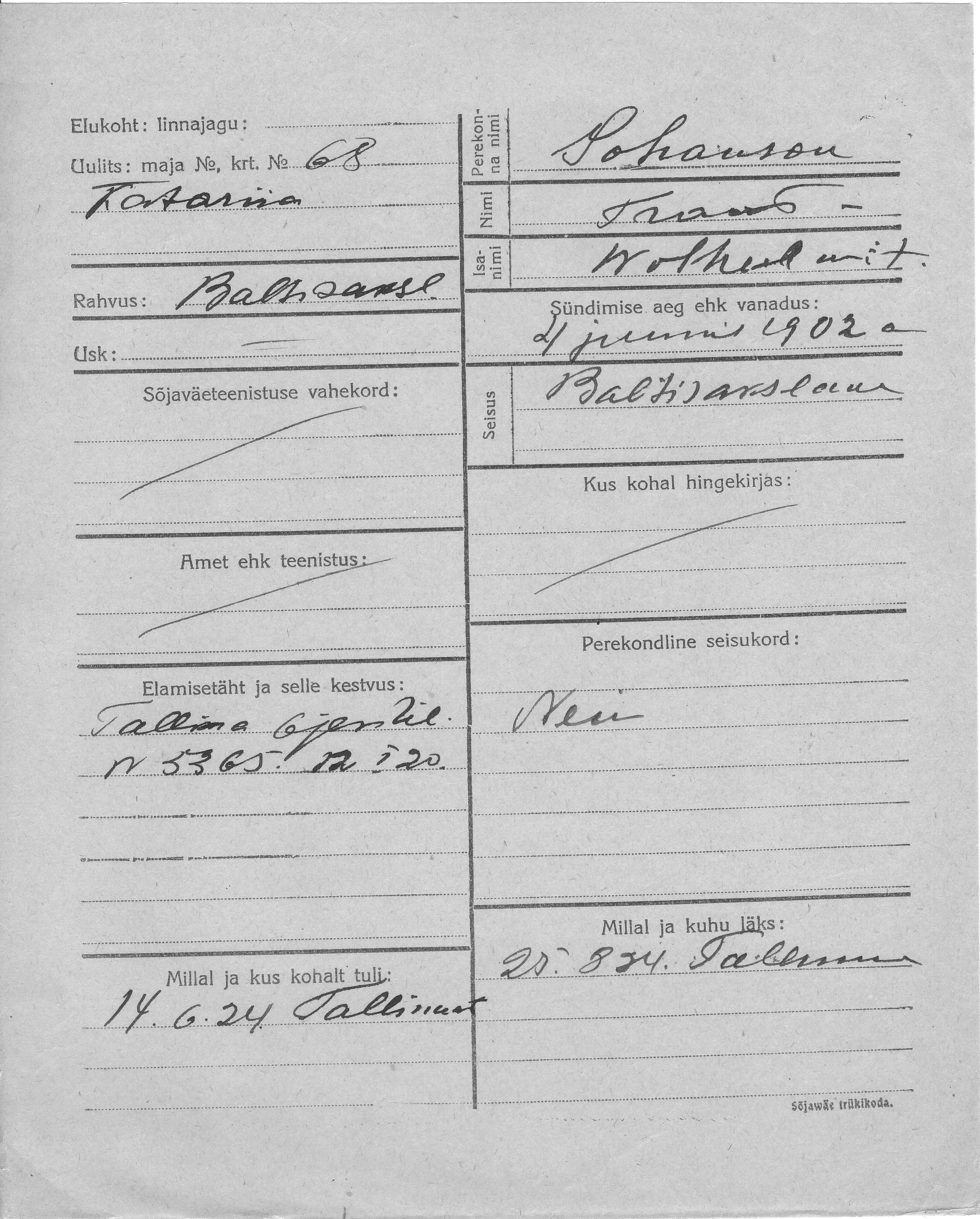 Johanson, Traut, Wilhelm