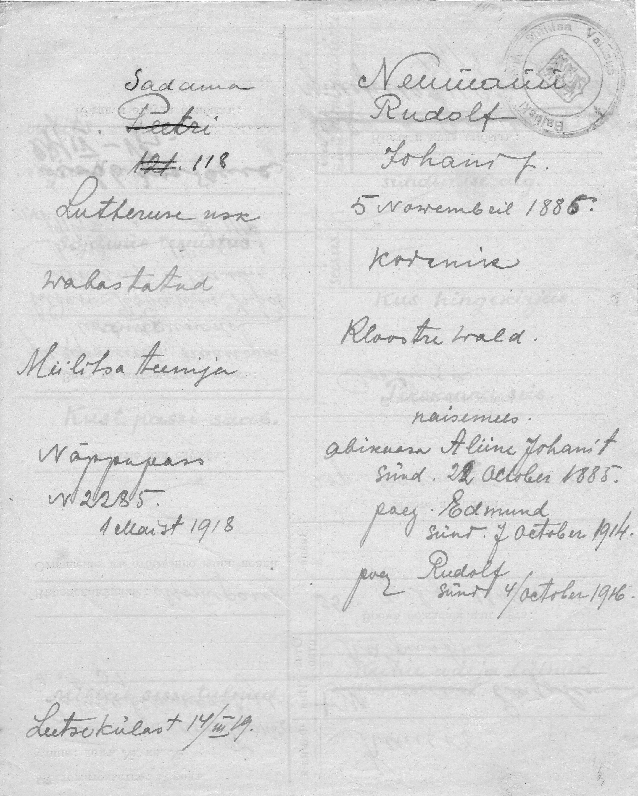 Neumann, Rudolf, Johan