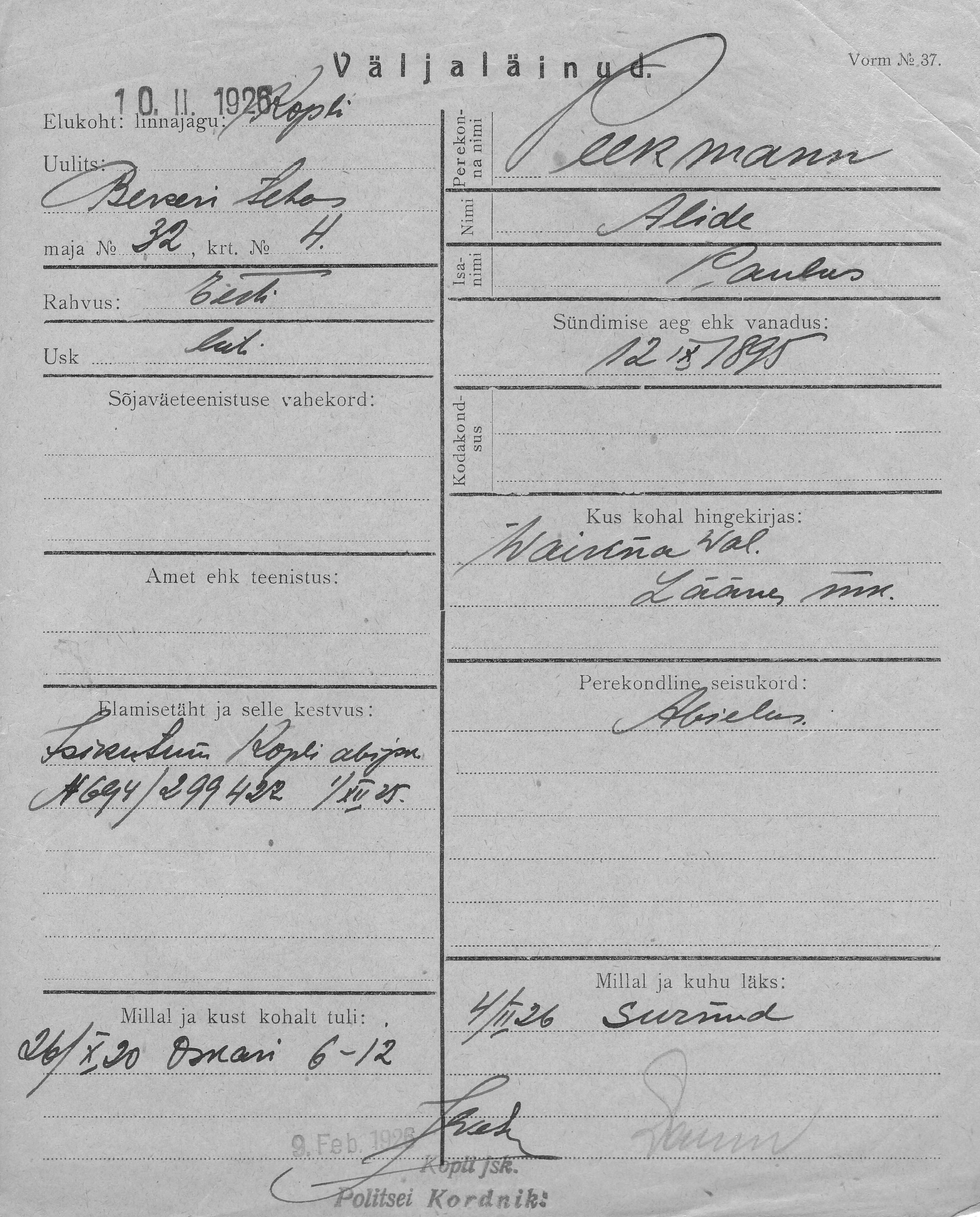 Peekmann, Alide, Paulus