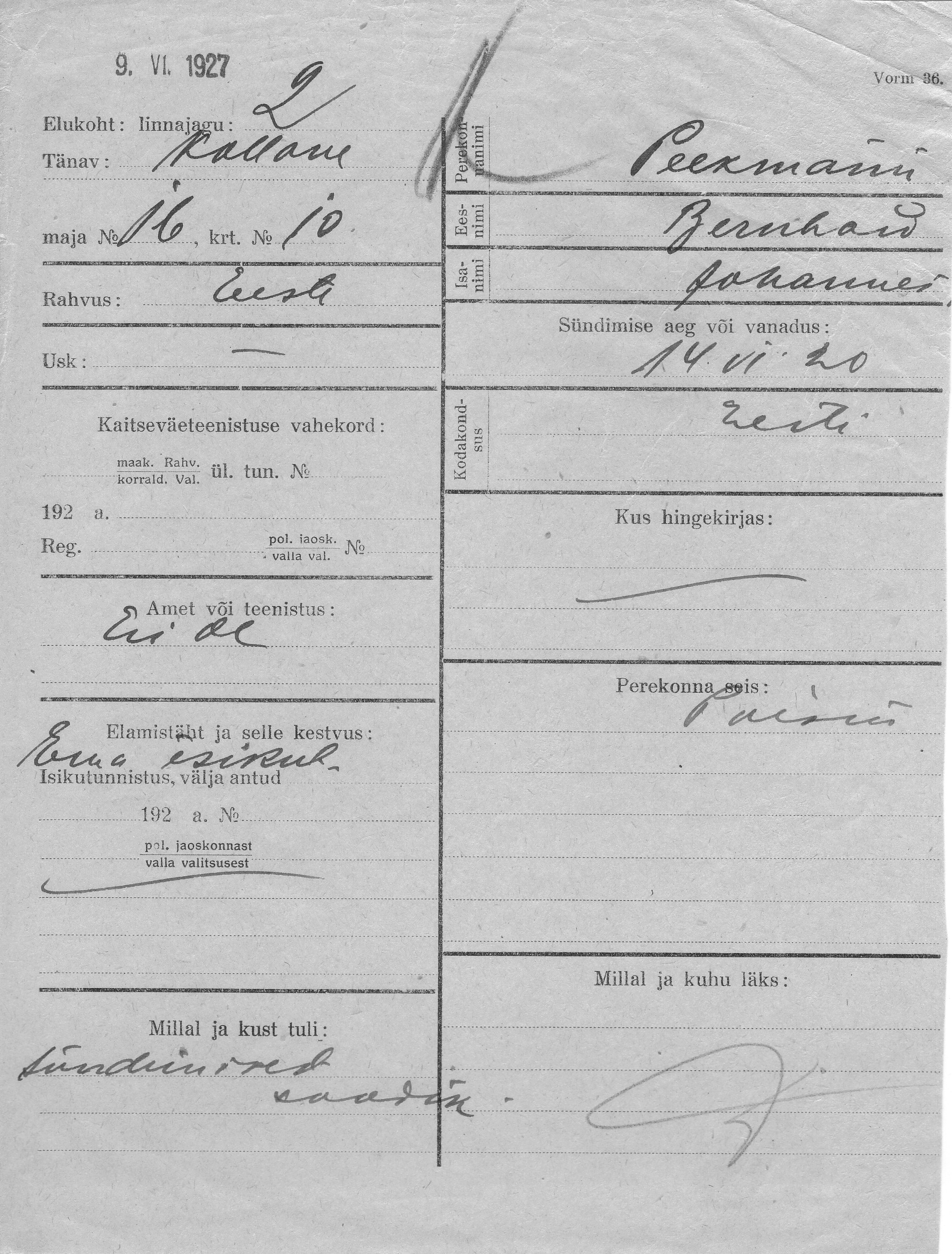 Peekmann, Bernhard, Johannes