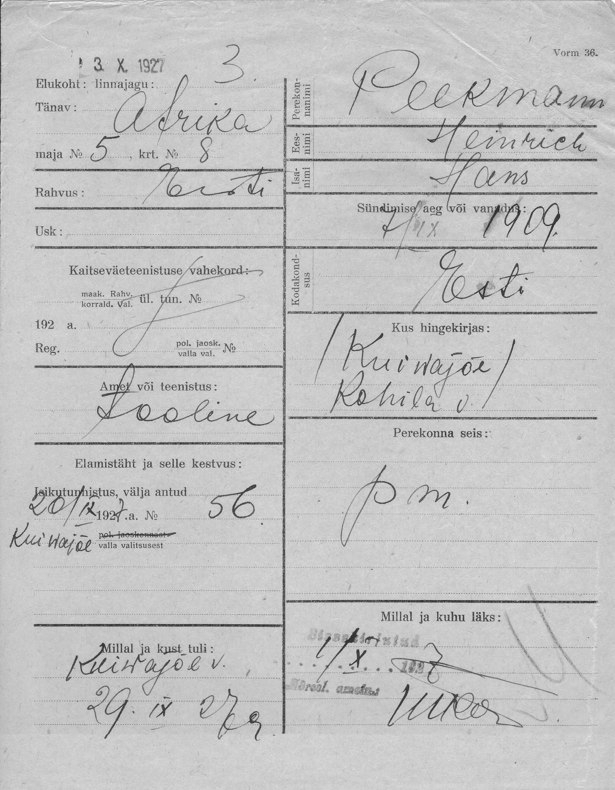 Peekmann, Heinrich, Hans