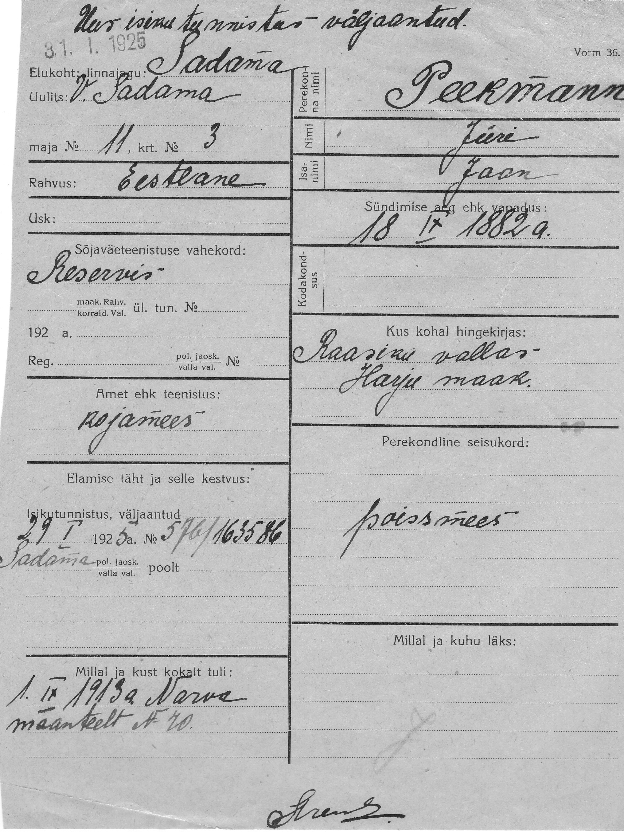 Peekmann, Jüri, Jaan