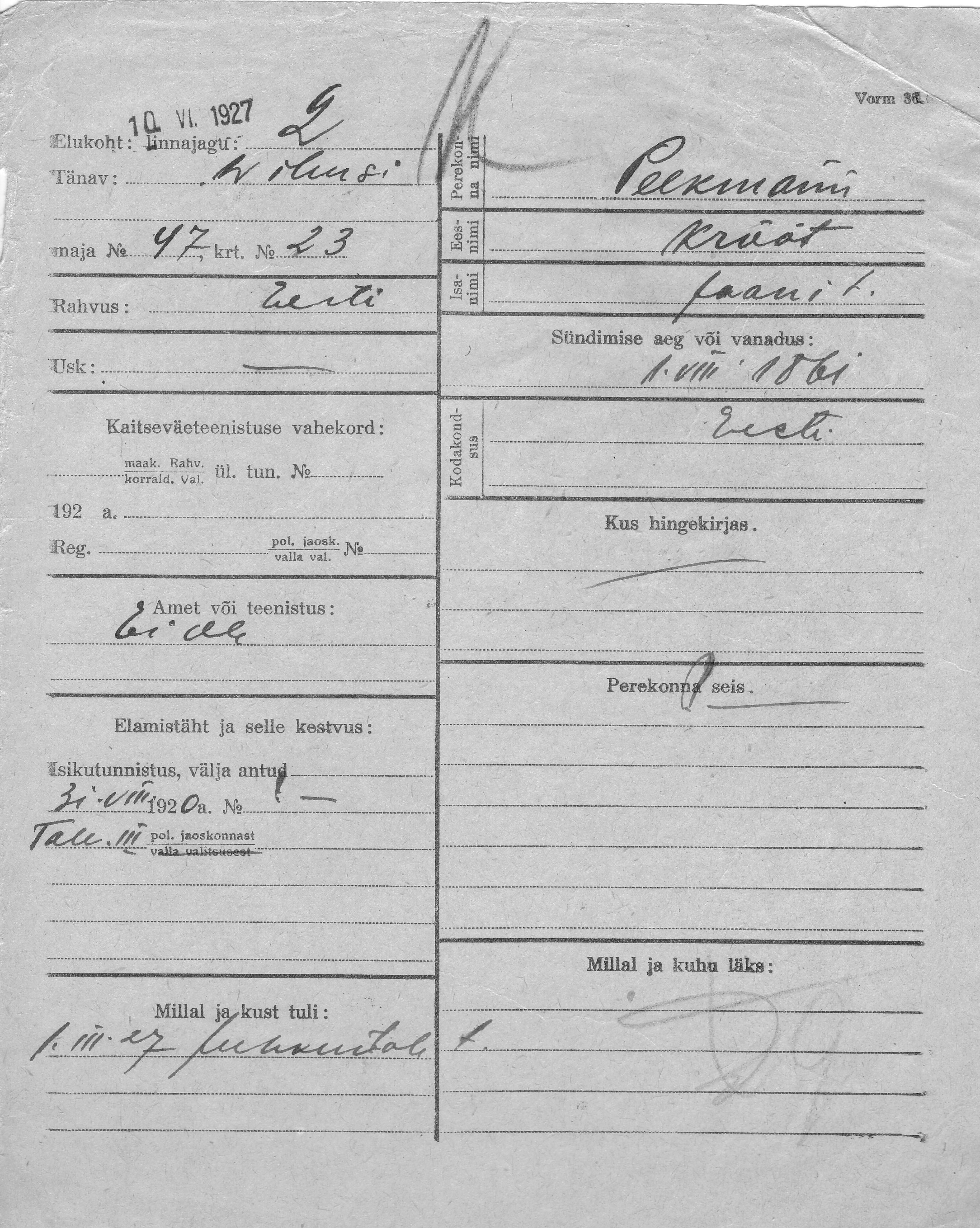 Peekmann, Krõõt, Jaan