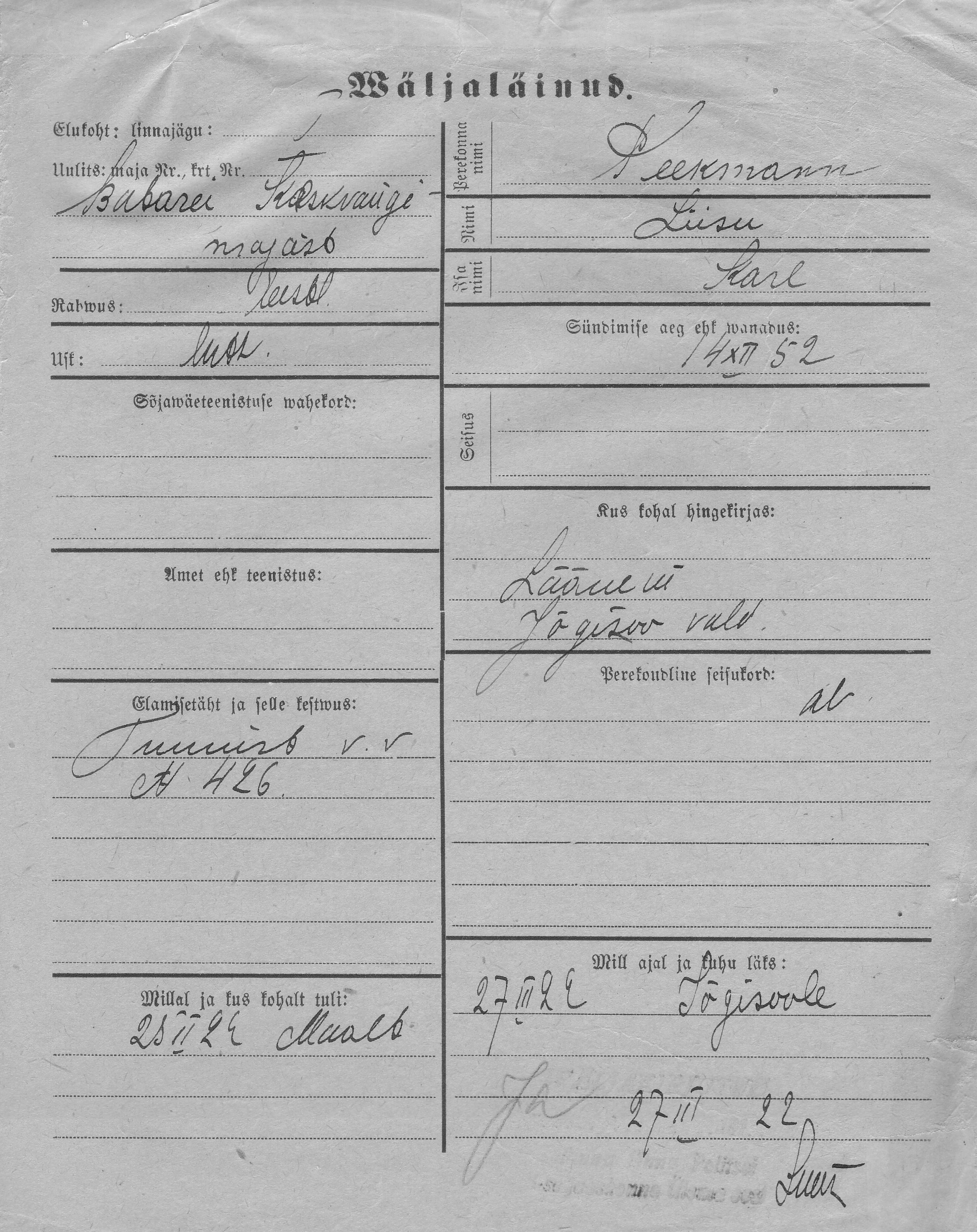 Peekmann, Liisu, Karl