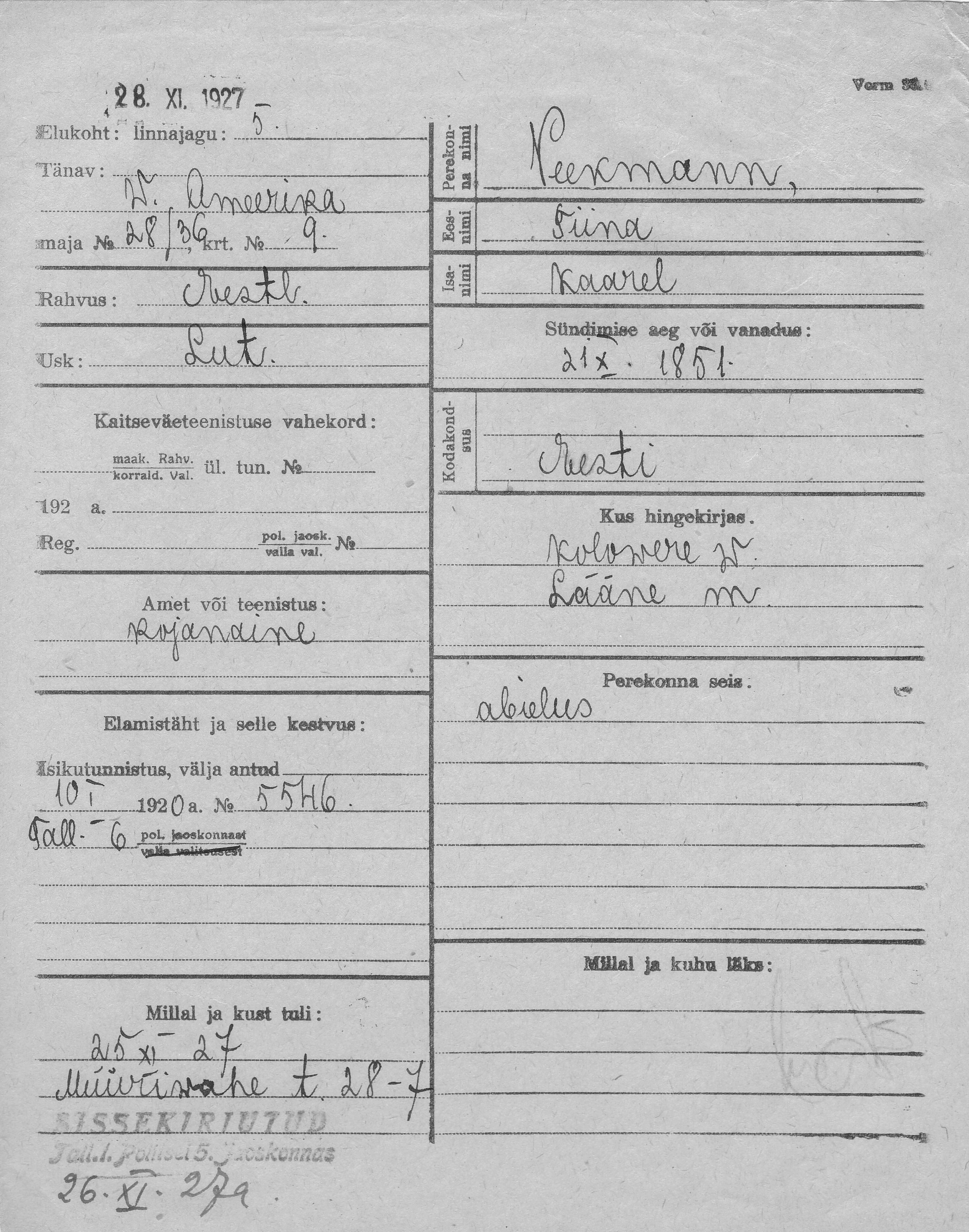 Peekmann, Tiina, Kaarel