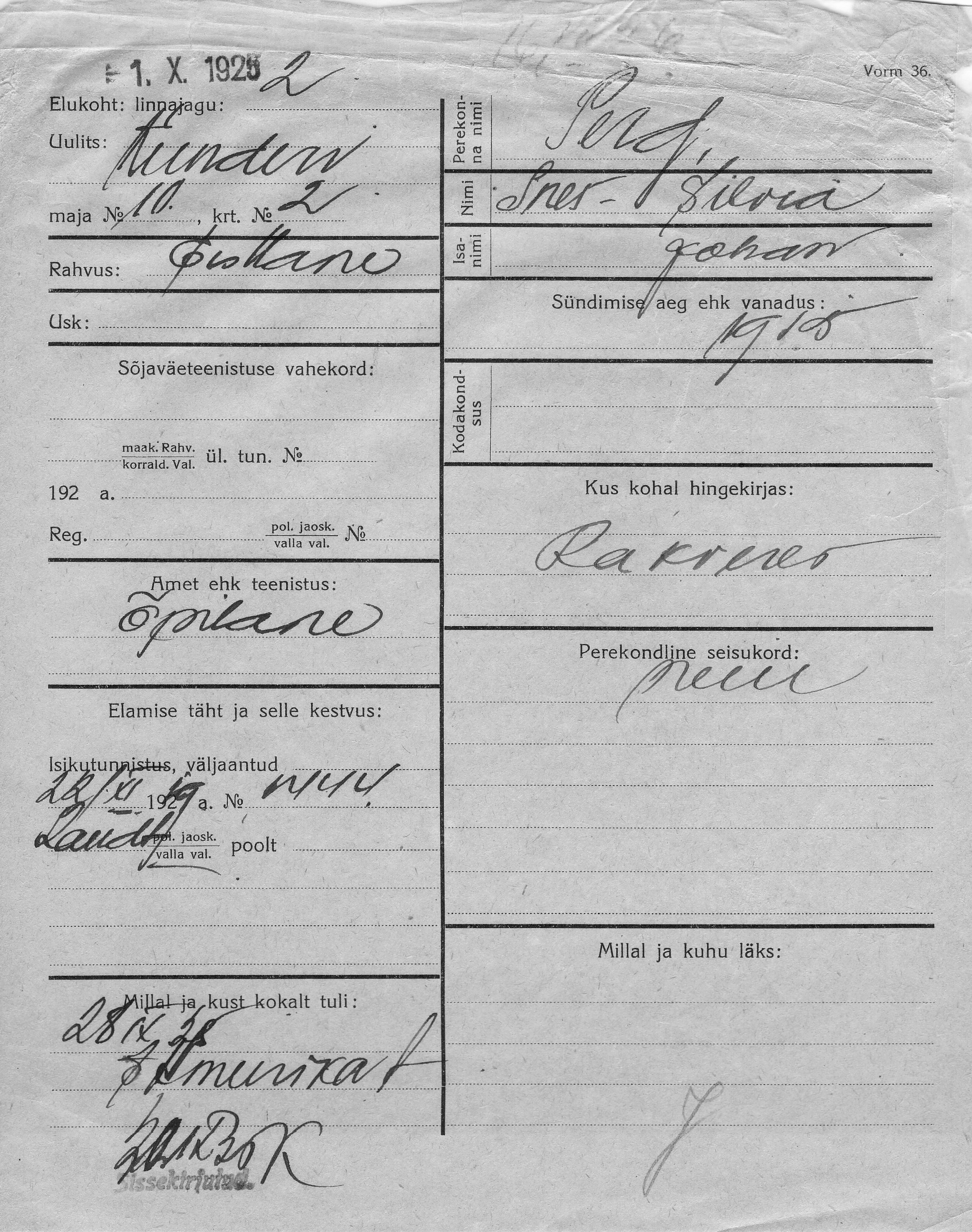 Perg, Ines-Silvia, Johan