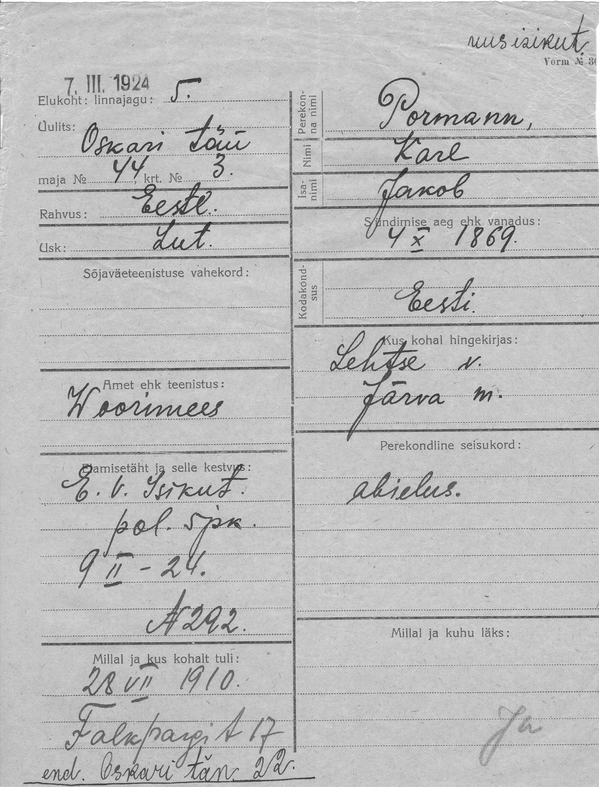 Pormann, Karl, Jakob